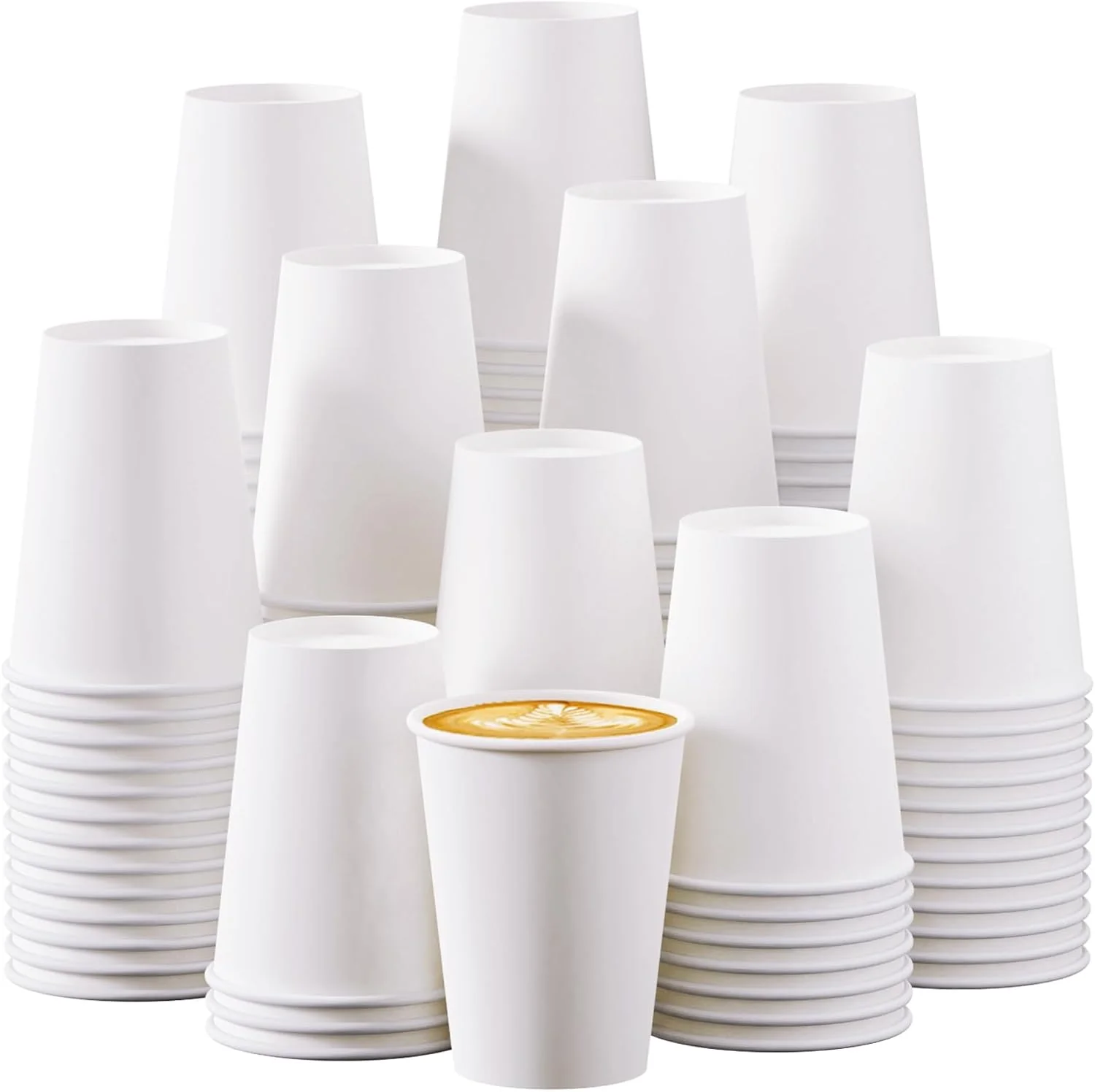 Stylish Turbo Bee 12 oz Disposable Paper Cups 270 Pack Paper Coffee Cups Disposable Hot Drinking Cups Dependable