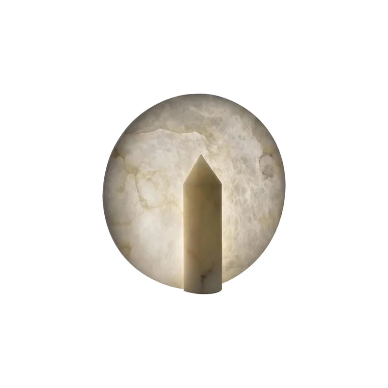 Safe Geometric Alabaster Table Lamp Responsible