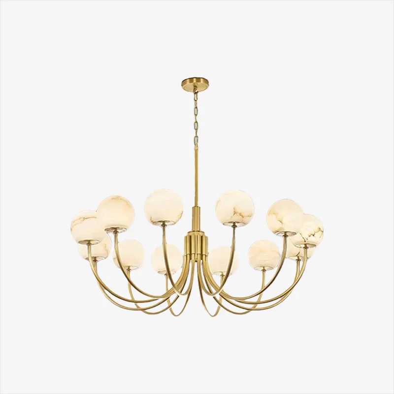 Certified Aurelian Alabaster Globe Chandelier Carefully Designed