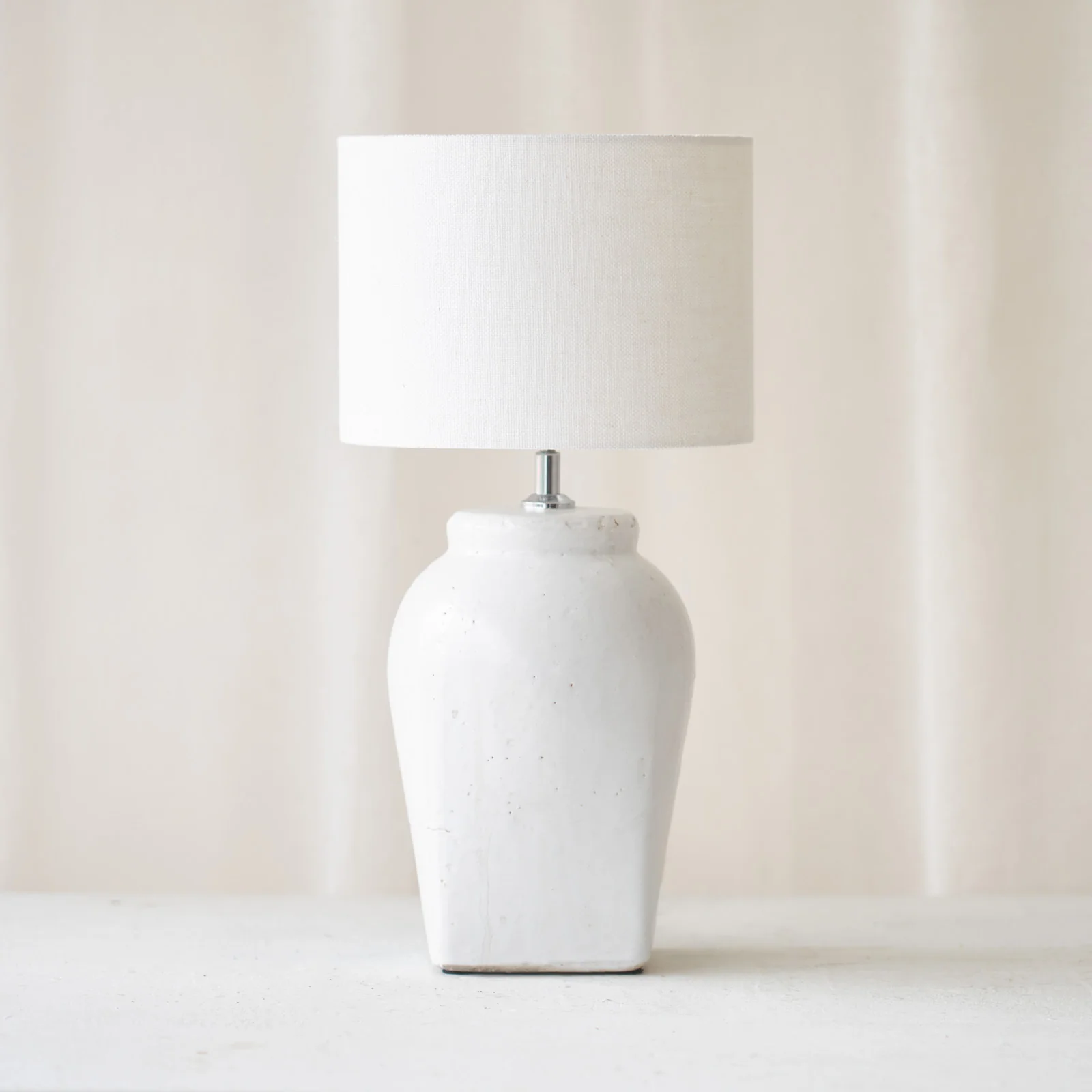 Efficient Hekla Table Lamp White 36cm Prestigious
