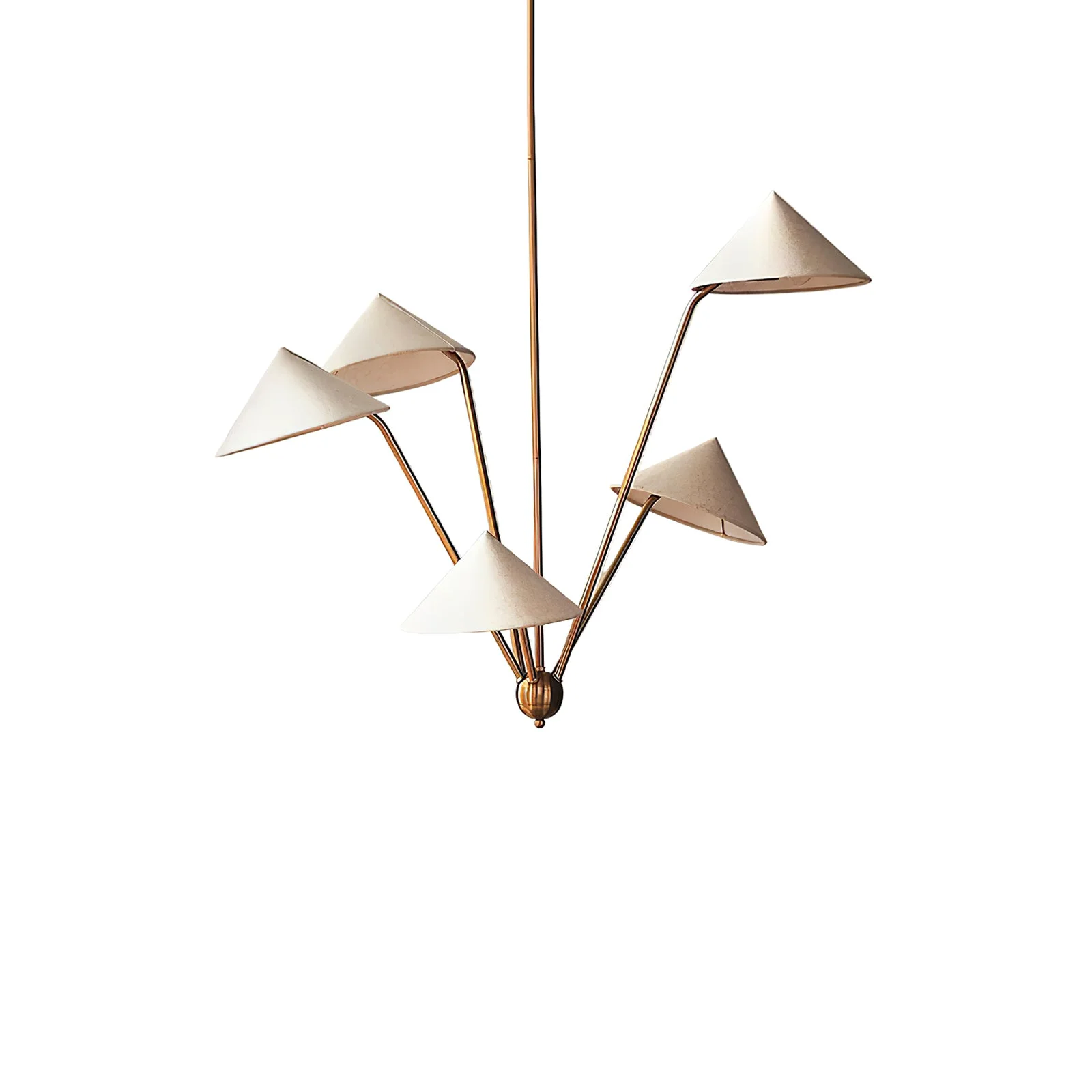 Fine 5-Arm Fabric Cone Chandelier Official