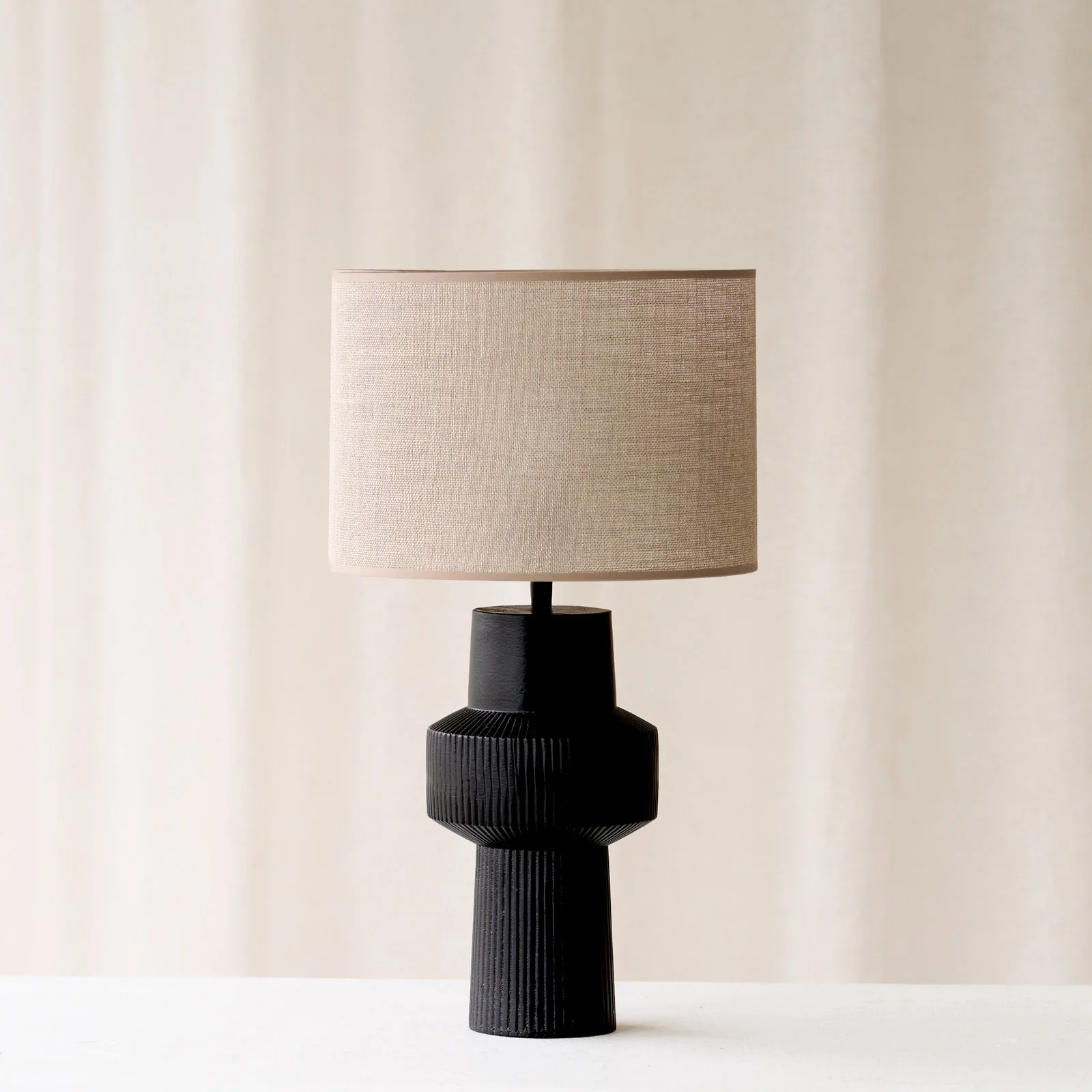 Eco-Friendly Briska Table Lamp Black 37cm Breathable