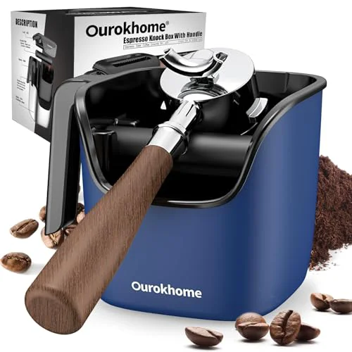 Authentic Espresso Knock Box with Lid Professional