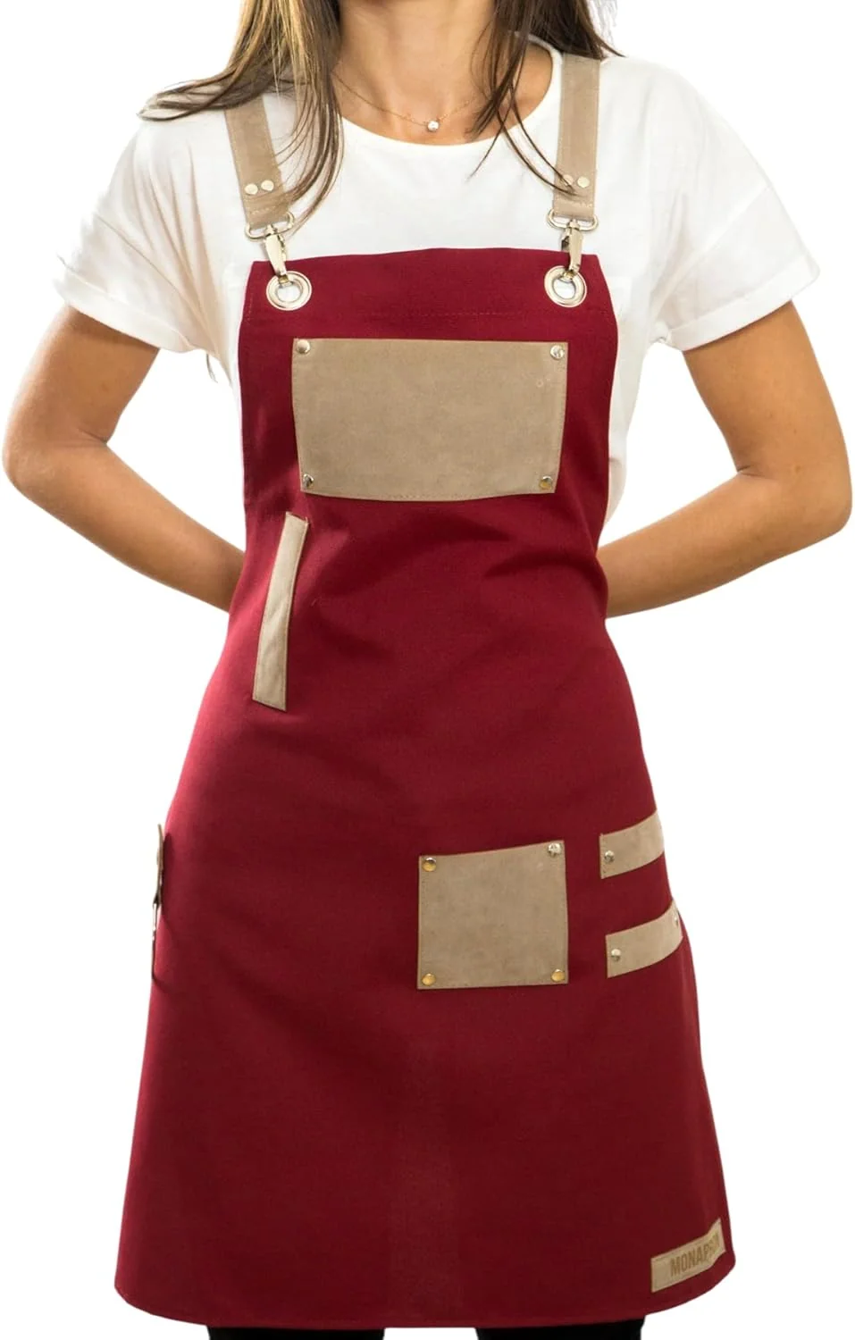 Efficient Men and Women Apron for Kitchen Gardening Artist Chef Work Canvas Waterproof Adjustable Straps Unisex Flexible
