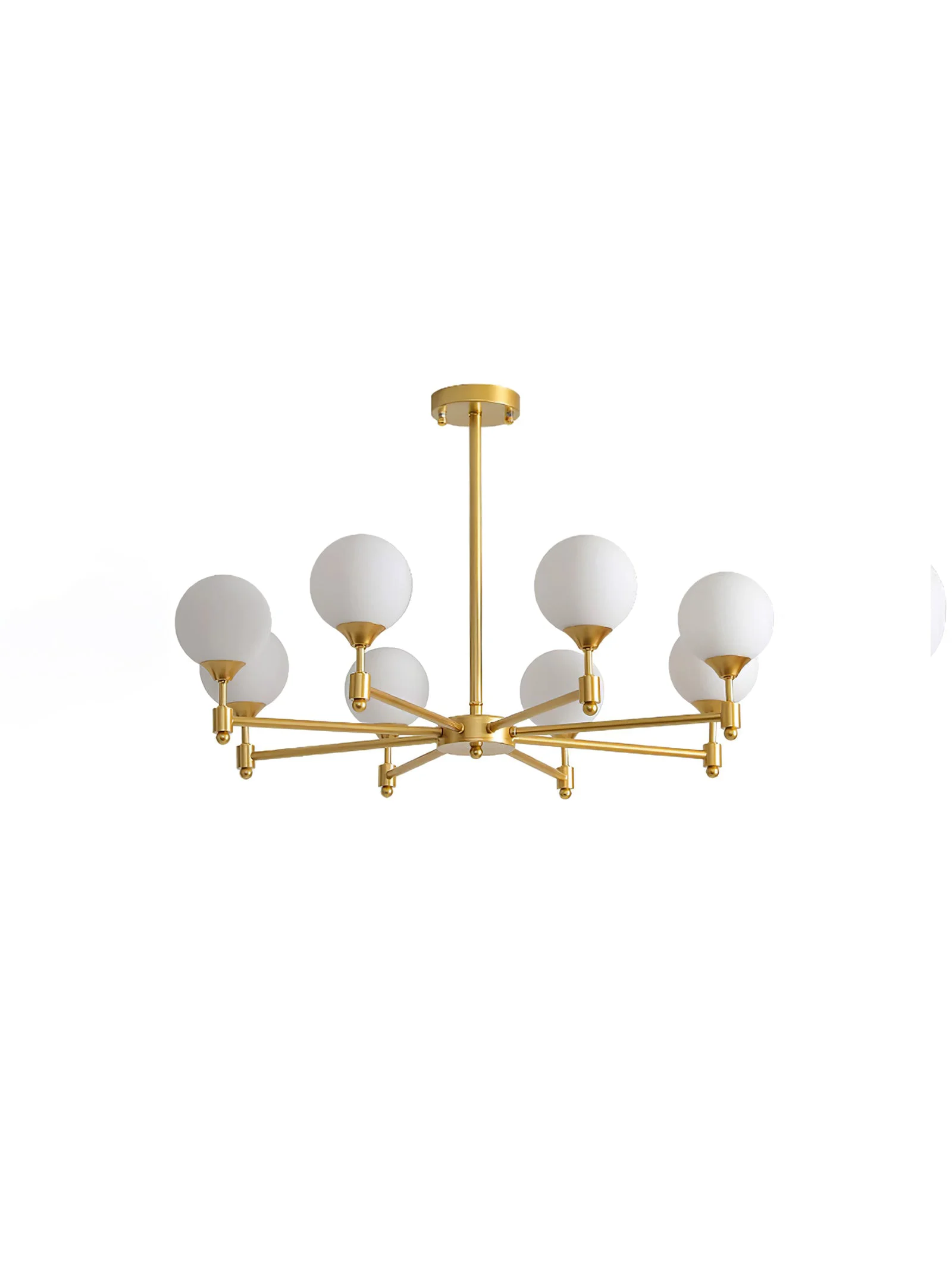 Soft Brass Globe Mid-Century Modern Chandelier Stylish