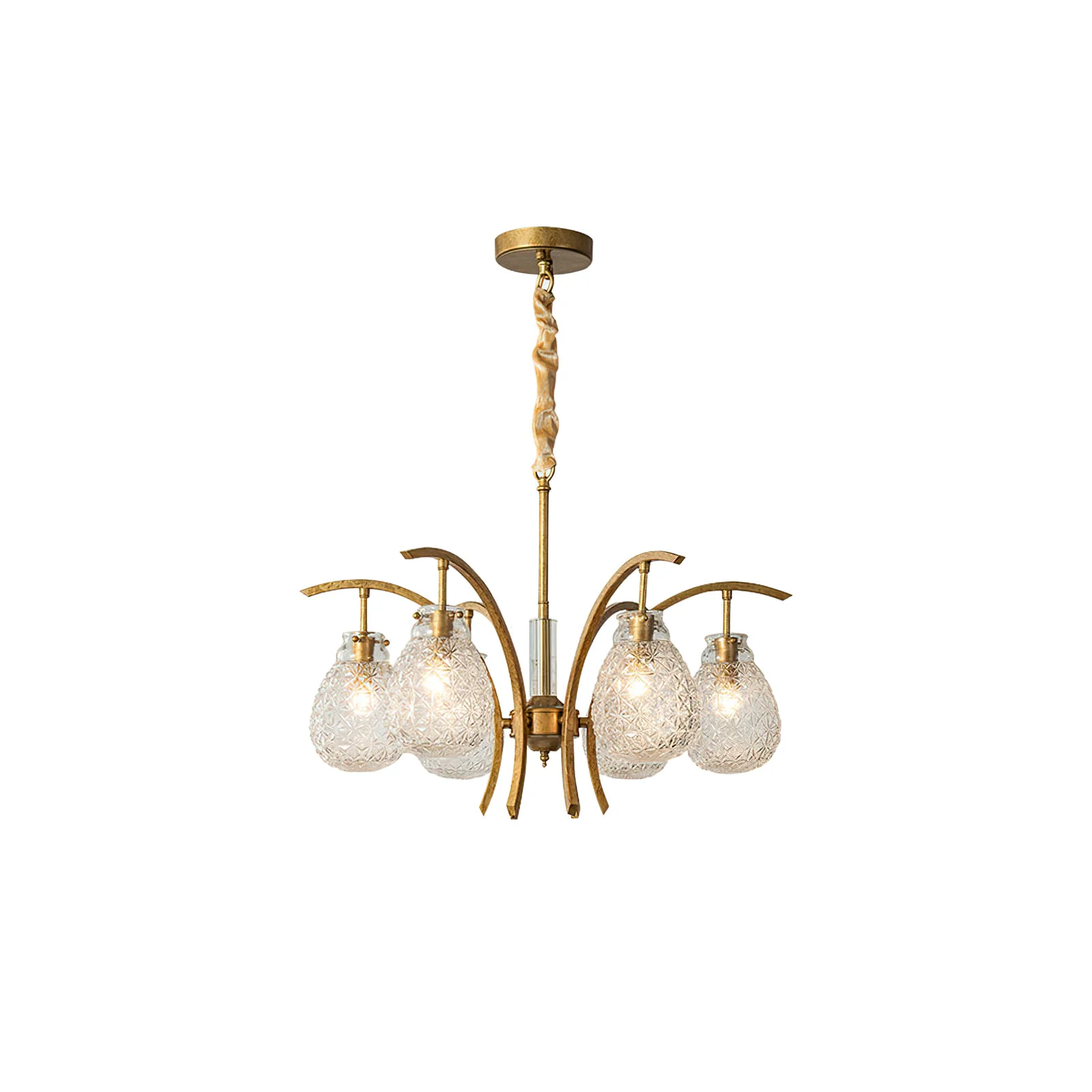 Top-Quality Golden floral glass chandelier Reusable
