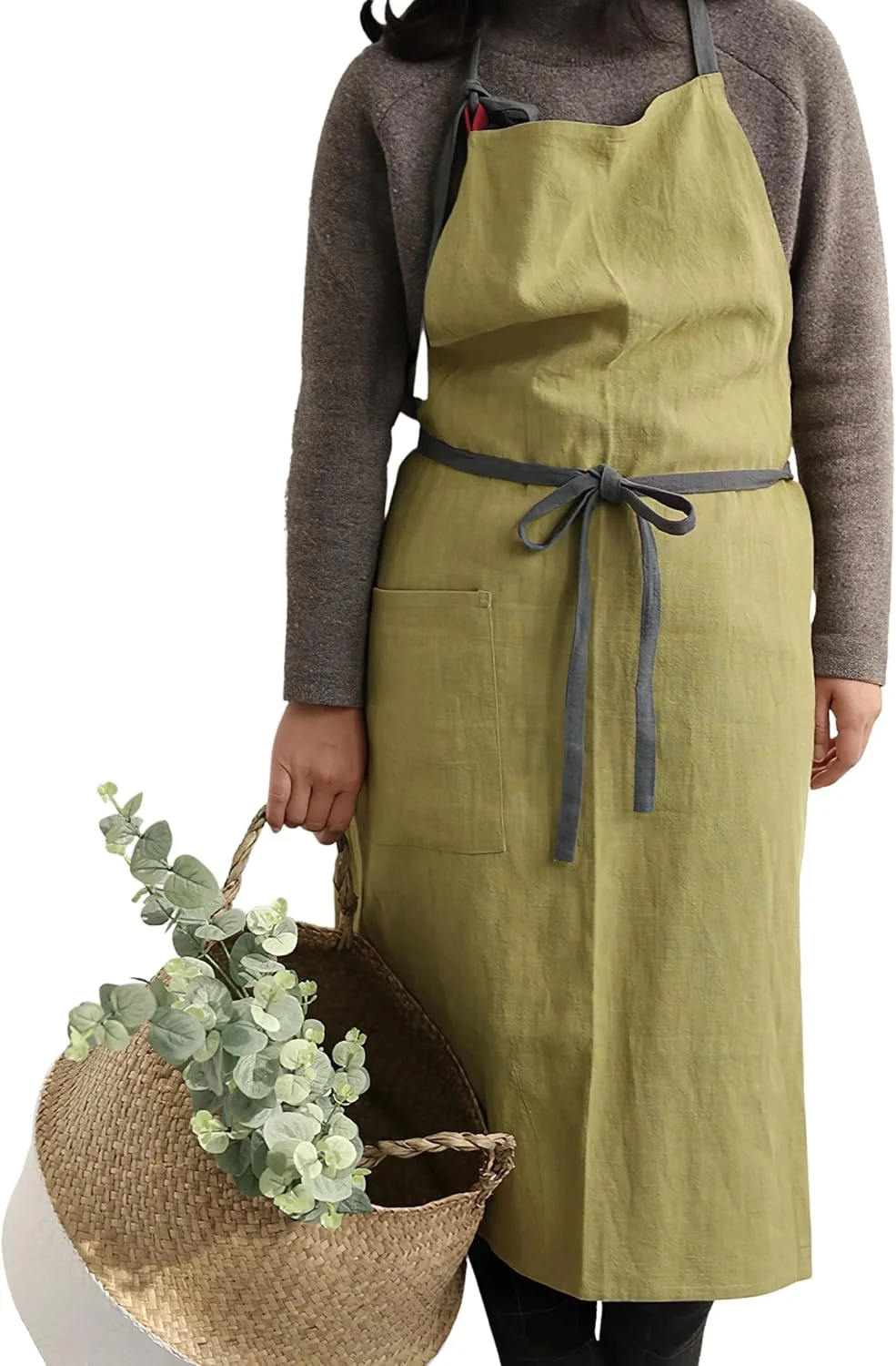 Classic Hanee Kitchen Apron for Women Men 9 Colors Linen Cooking Aprons with pocket First-Class