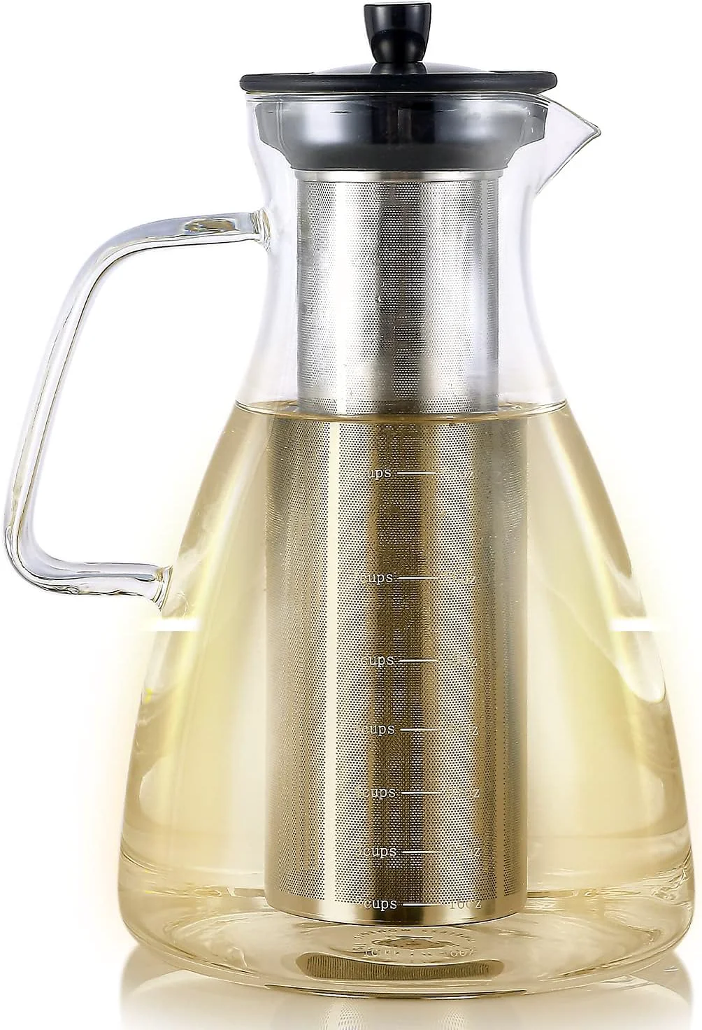 Specialty Teabloom Extra-Large Multi-Brew Glass Teapot Kettle Pitcher 68 OZ 2.0 L 8 Cups – For Hot Tea Iced Tea Classic