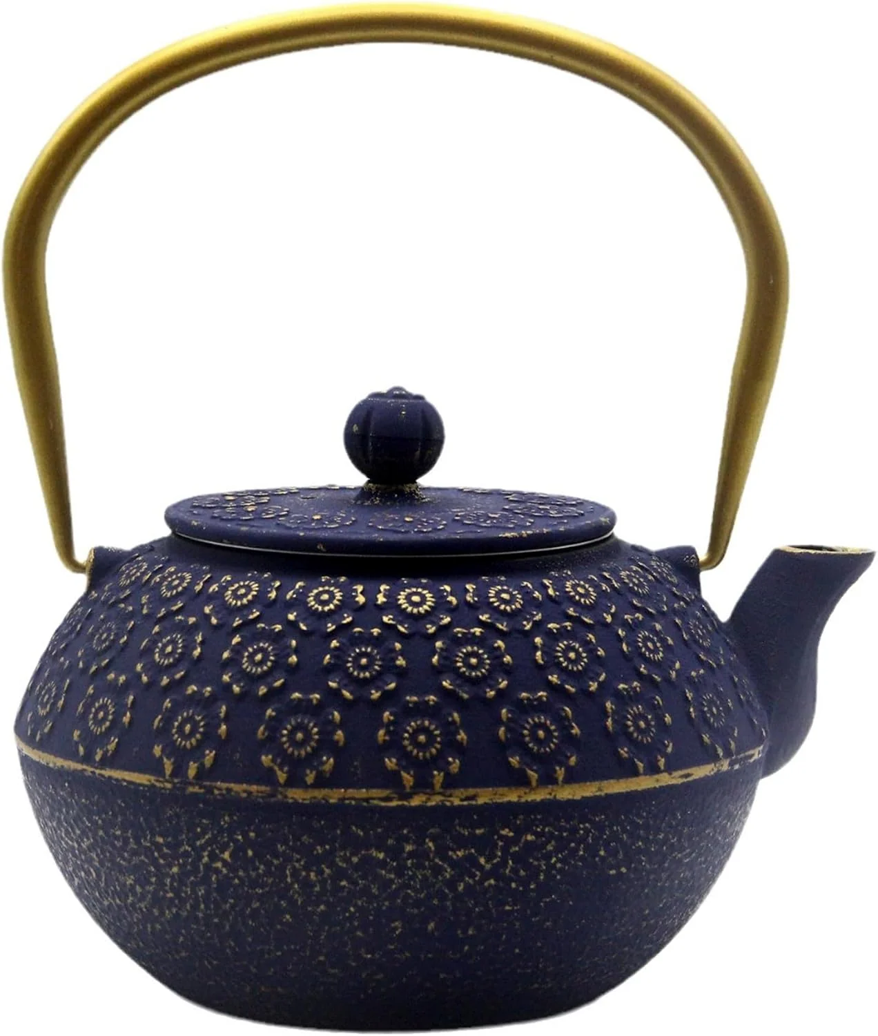 Carefully Designed 33.8oz Small Cast Iron Tea Kettle for Stovetop Japanese Tetsubin Tea Pot Coated with Enameled Interior Durable Cast Iron Teapot with Stainless Steel Infuser for Loose Tea and Tea Bags 1000ml Fine Crafted