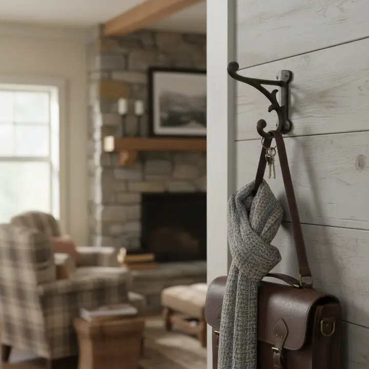 Exceptional Rustic Cast Iron Double Wall Hook Breathable