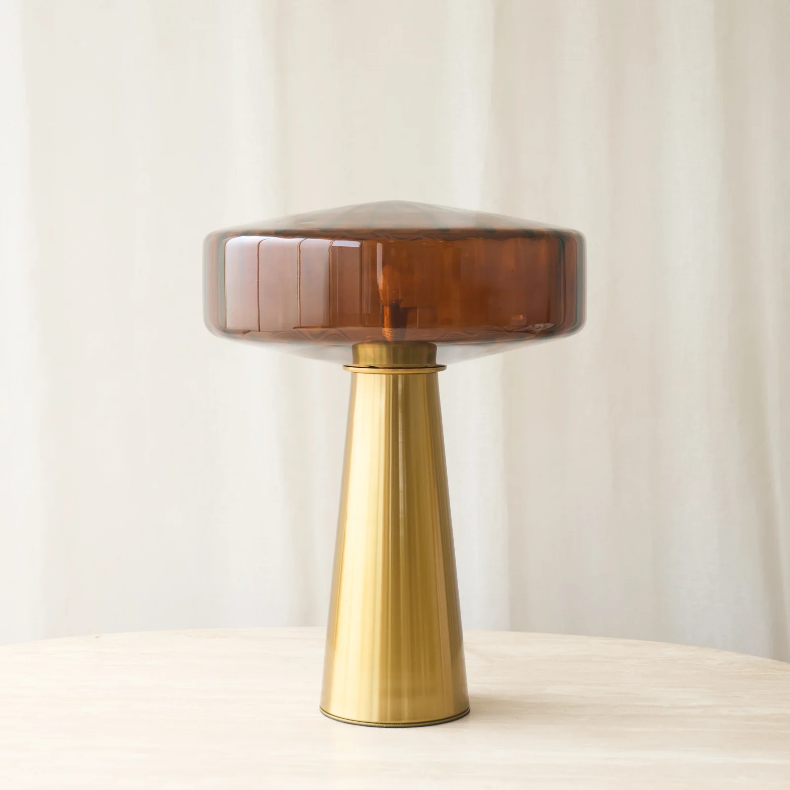 Convenient Pleat Table Lamp Brown Prestigious
