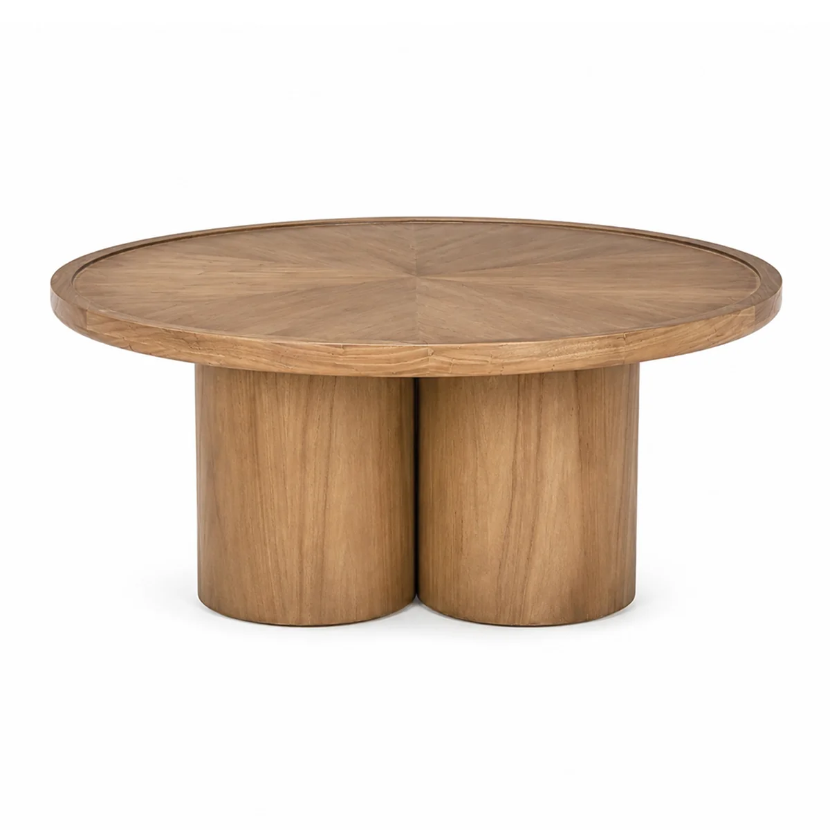 Breathable Tavi Medium Brown Round Coffee Table Luxury