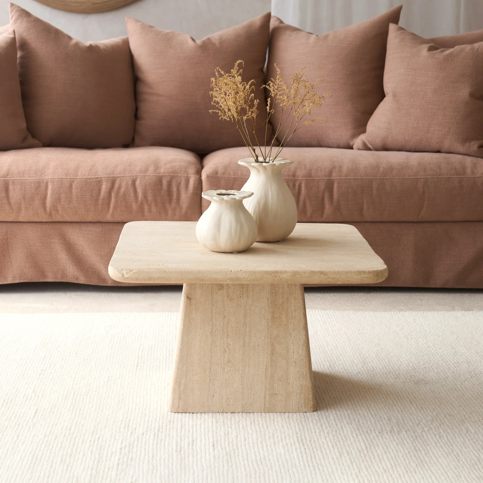 Expertly Made Kepami Travertine Coffee Table Sand World-Class