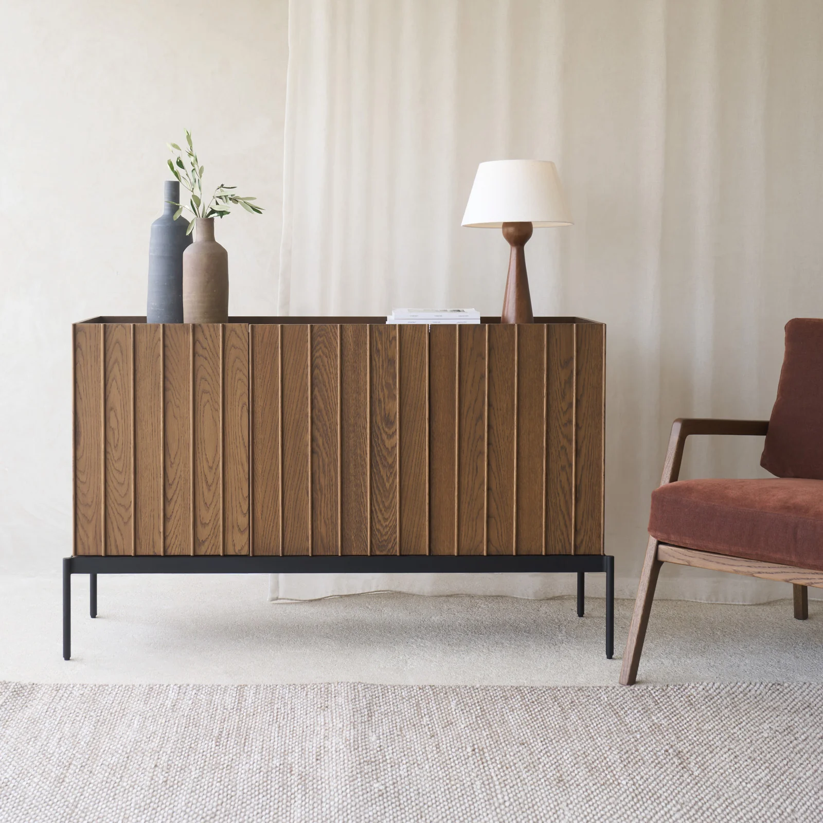 Convenient Parlour Sideboard Latte Oak 140cm Safe