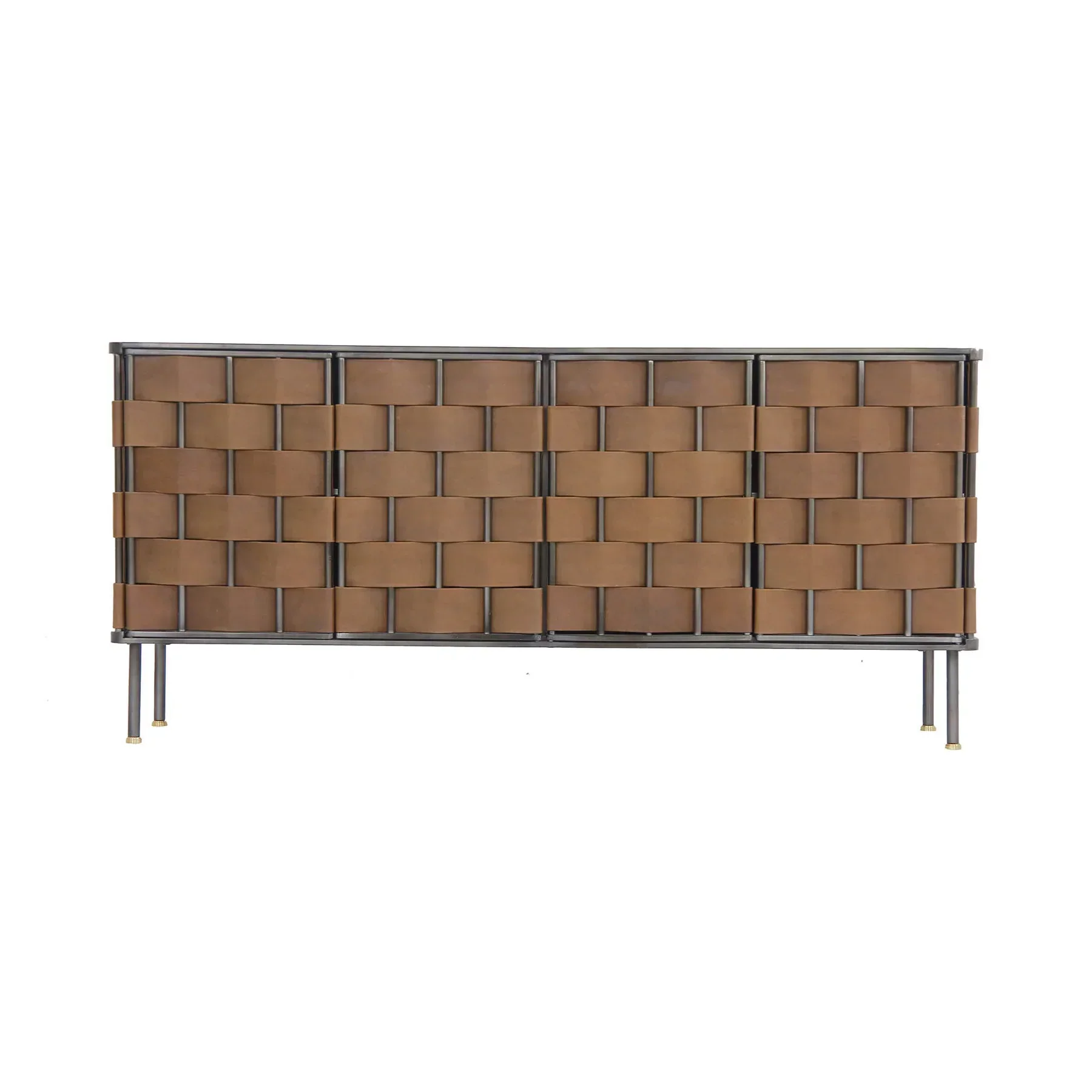 Specialty Bishop Sideboard – Brown Leather Minimalist