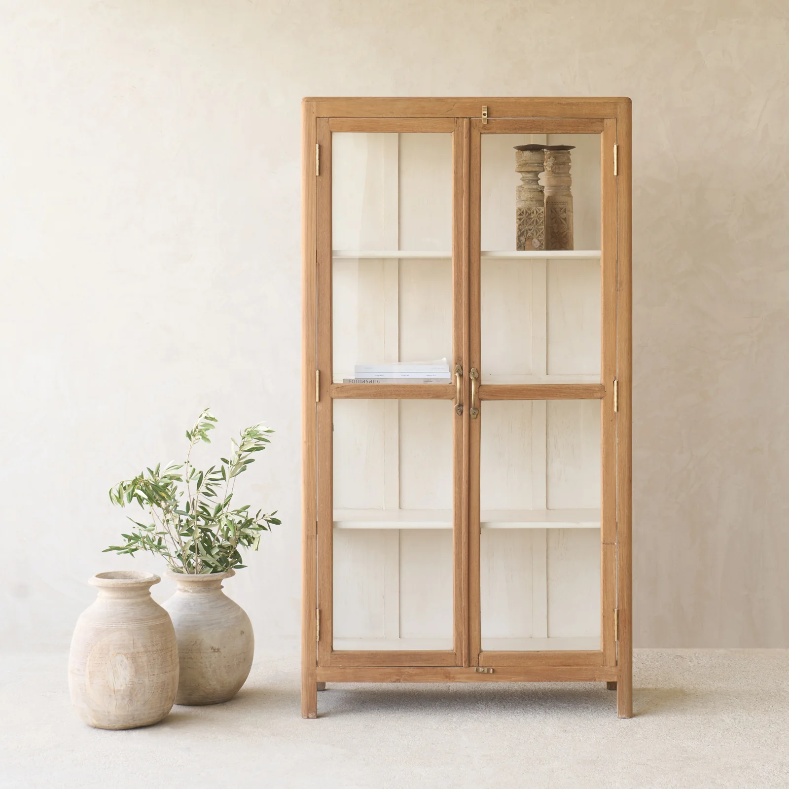 Comfortable Vintage Large Cabinet Natural Exceptional