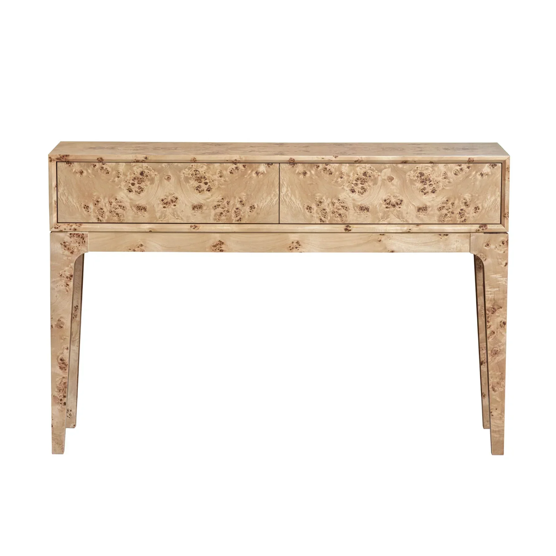 Comfortable Mappa Console Table – Light Burl Organic