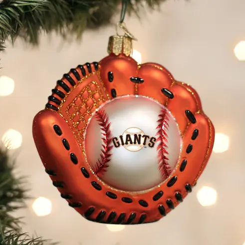 Original San Francisco Giants Baseball Mitt Glass Ornament Unique