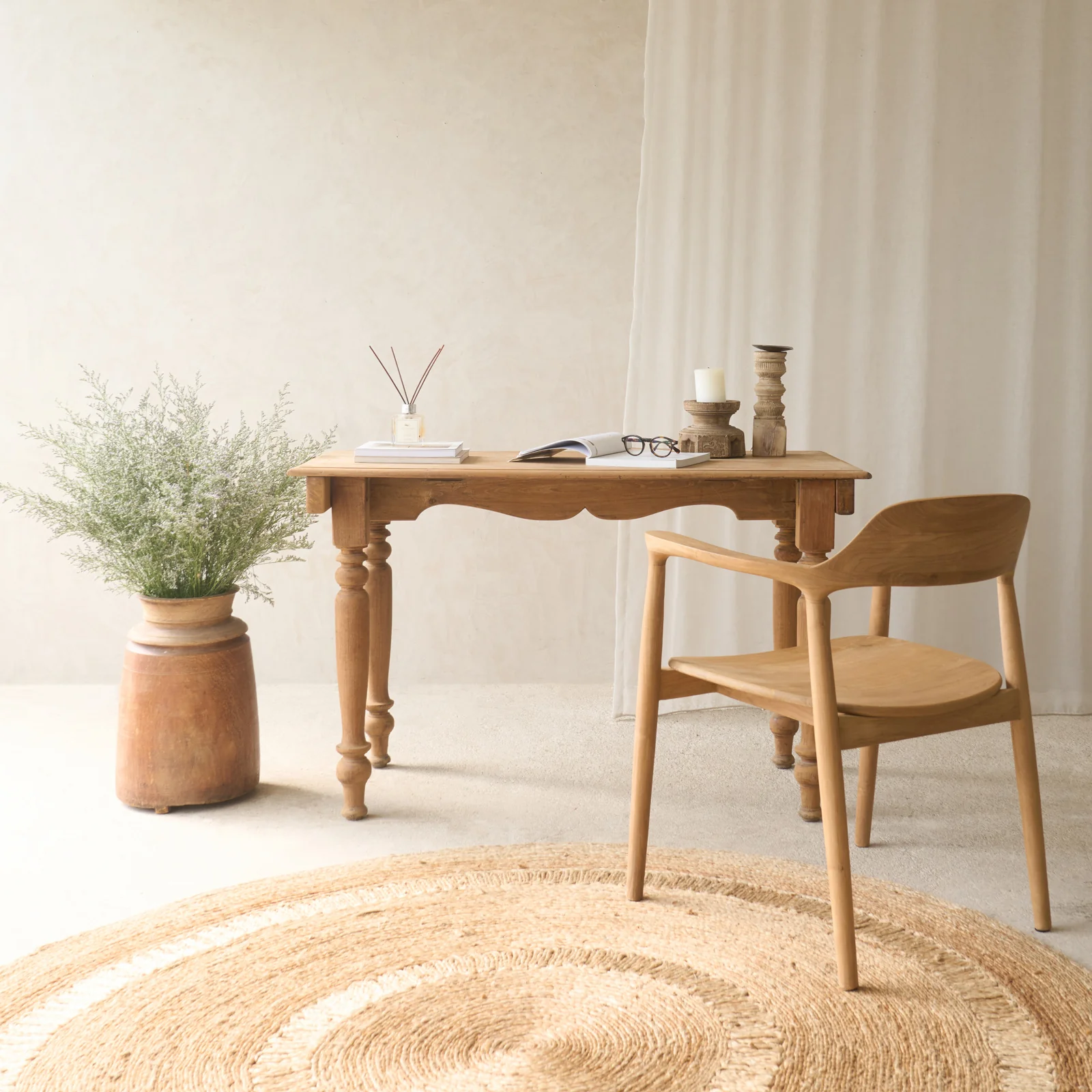 Breathable Vintage Teak Desk Enhanced