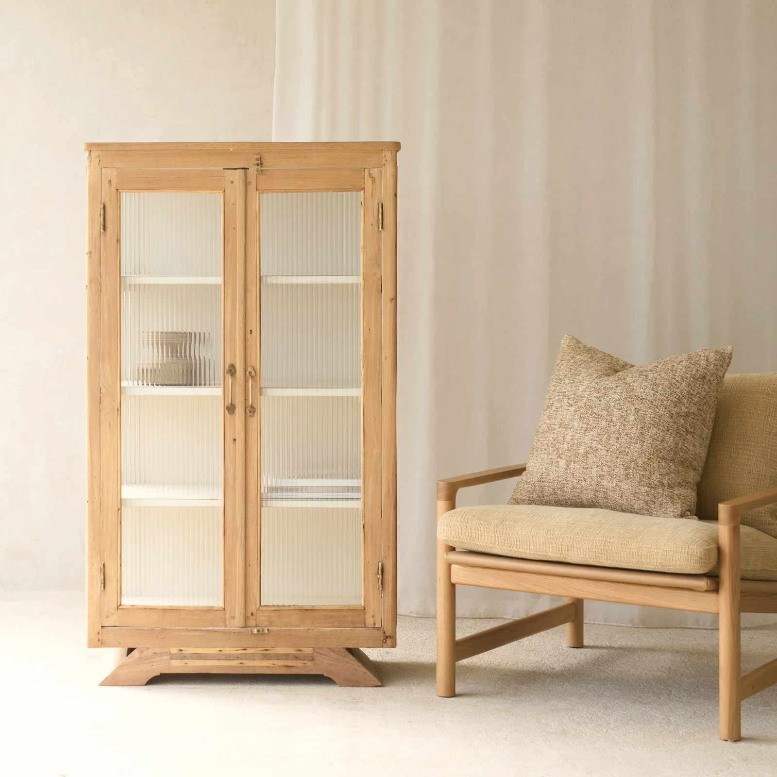 Premium Vintage Medium Cabinet Natural Solid