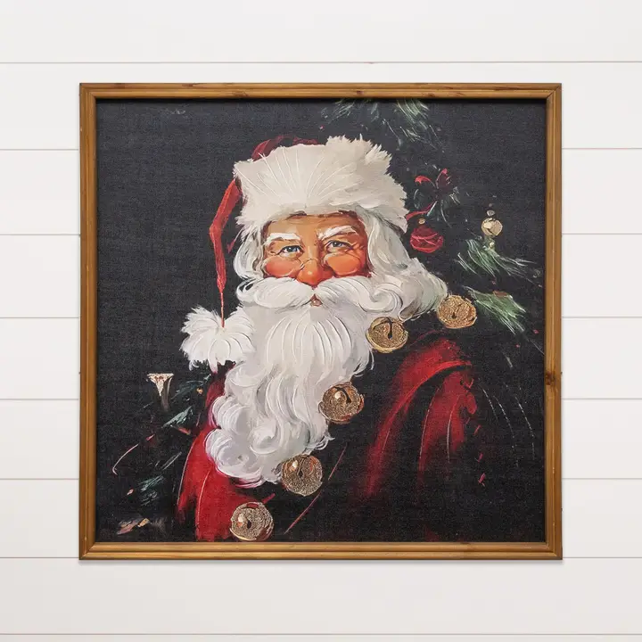 Excellent Framed Classic Santa Christmas Portrait Crafted