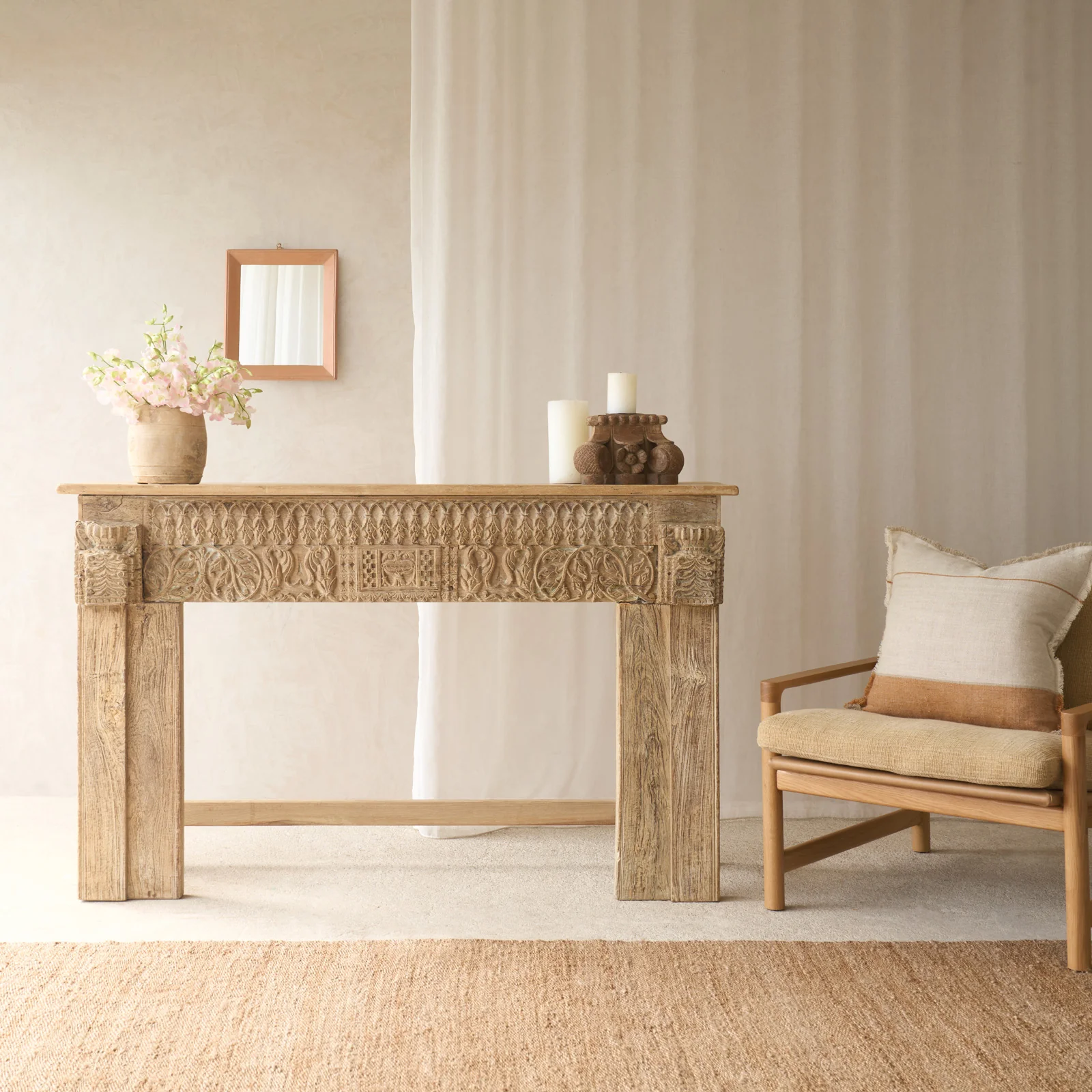 First-Class Reclaimed Carved Teak Console No. 3 Outstanding