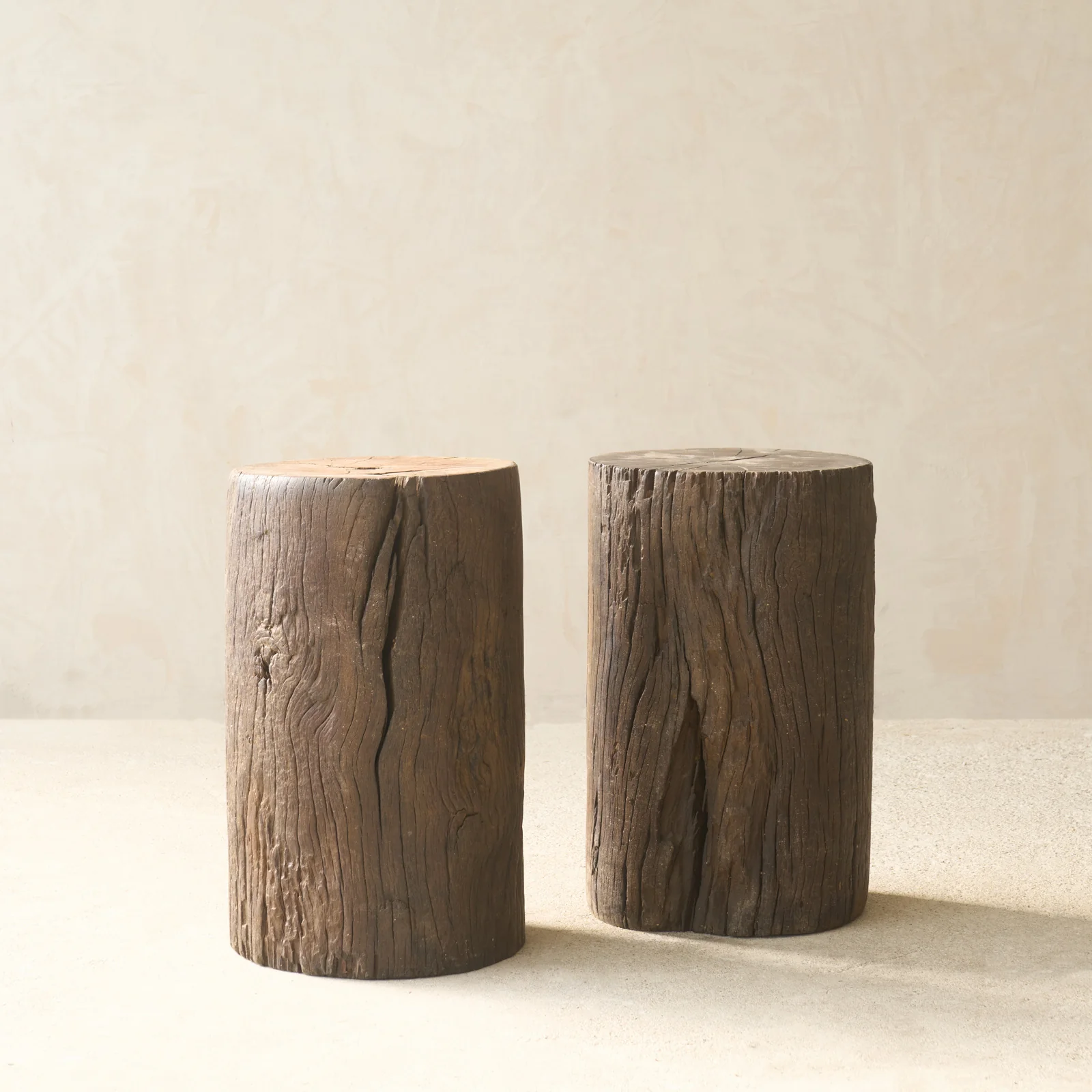 Convenient Reclaimed Indian Solid Wood Log Side Table Innovative