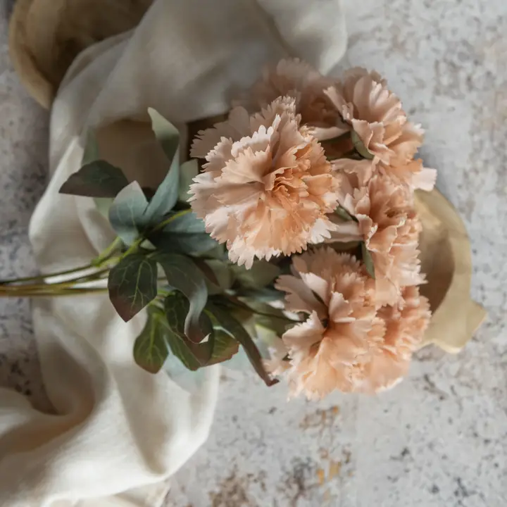 Comfortable Beige Artificial Carnation Flower Bush Excellent