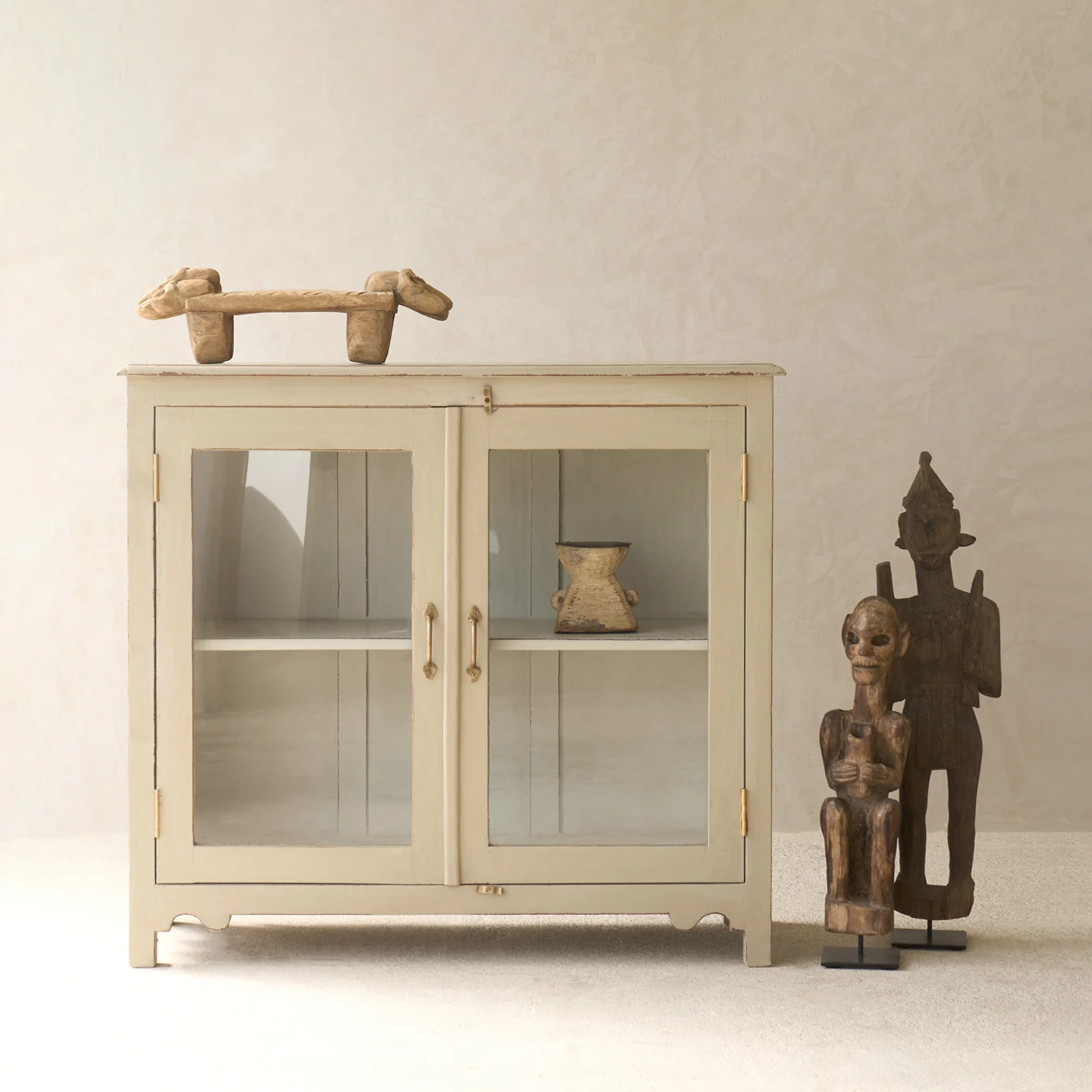 Green Vintage Small Cabinet Linen Versatile