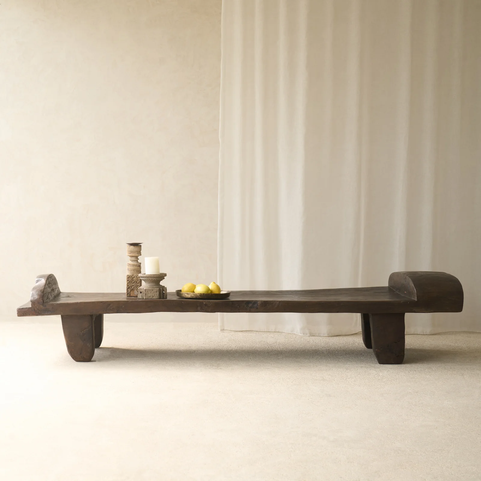 Comfortable Vintage Naga Tribal Coffee Table Dark No. 4 Enhanced