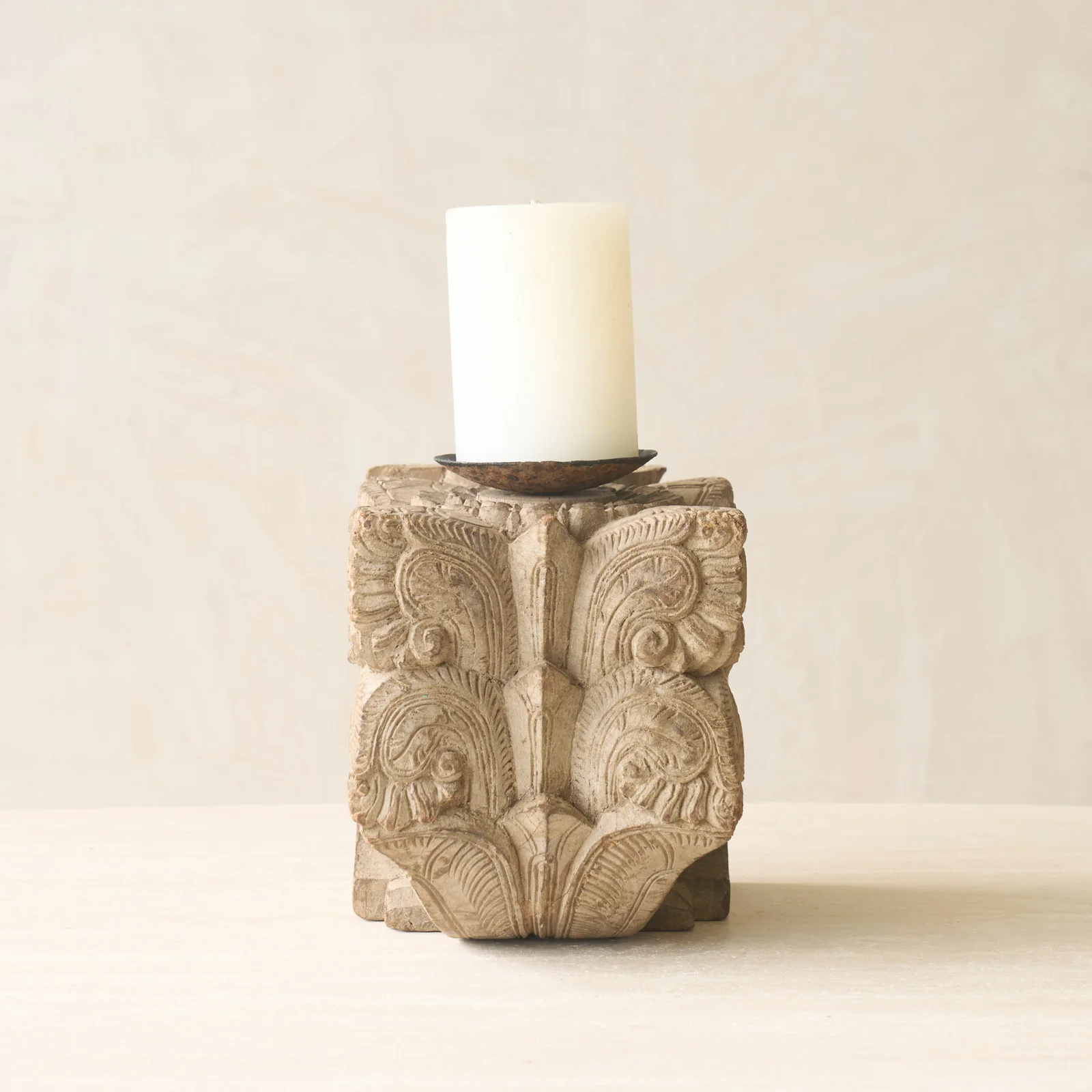 Reusable Hand Carved Architectural Pillar Candlestand A Classic
