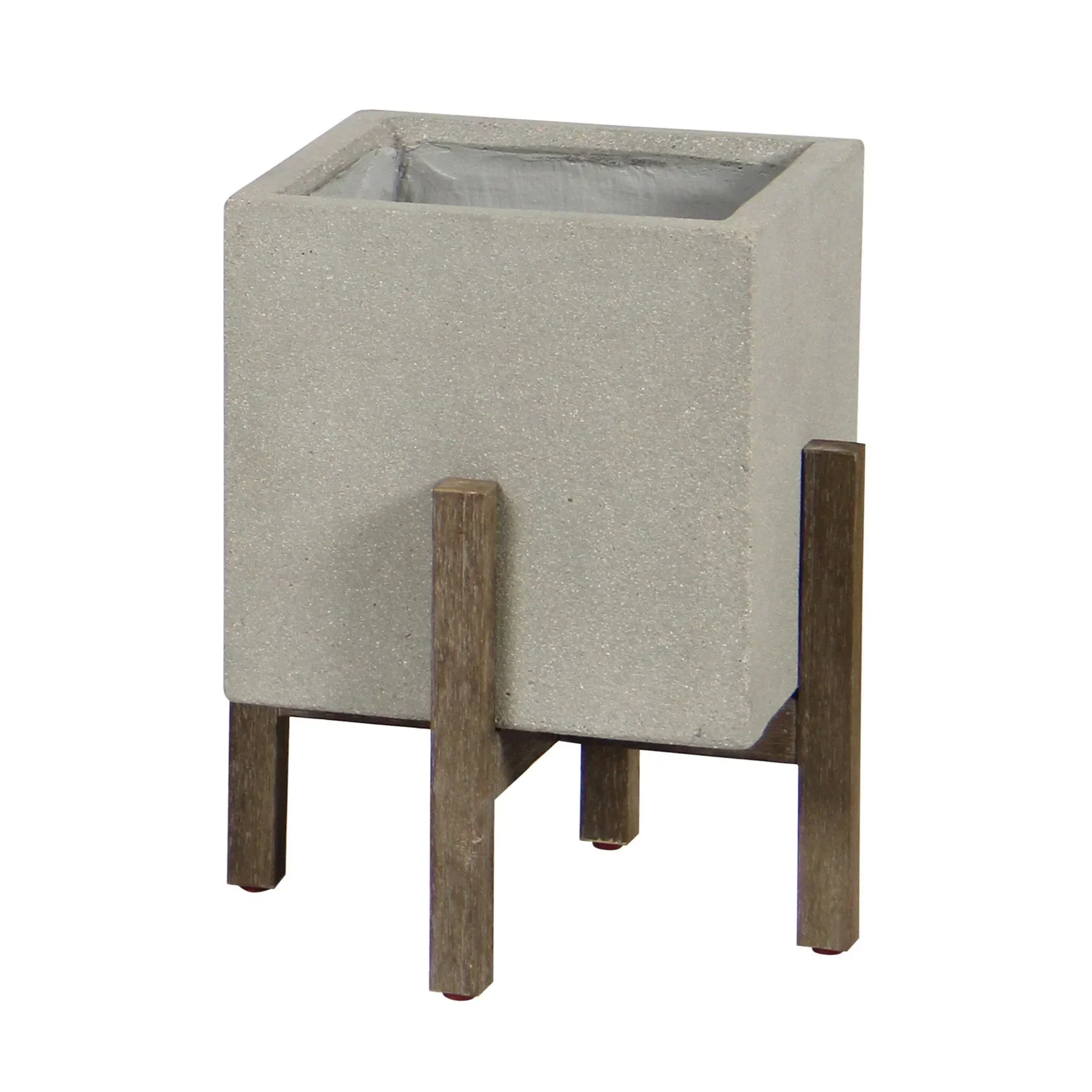 Smooth Patio Square Standing Pot – Natural Stone Fine