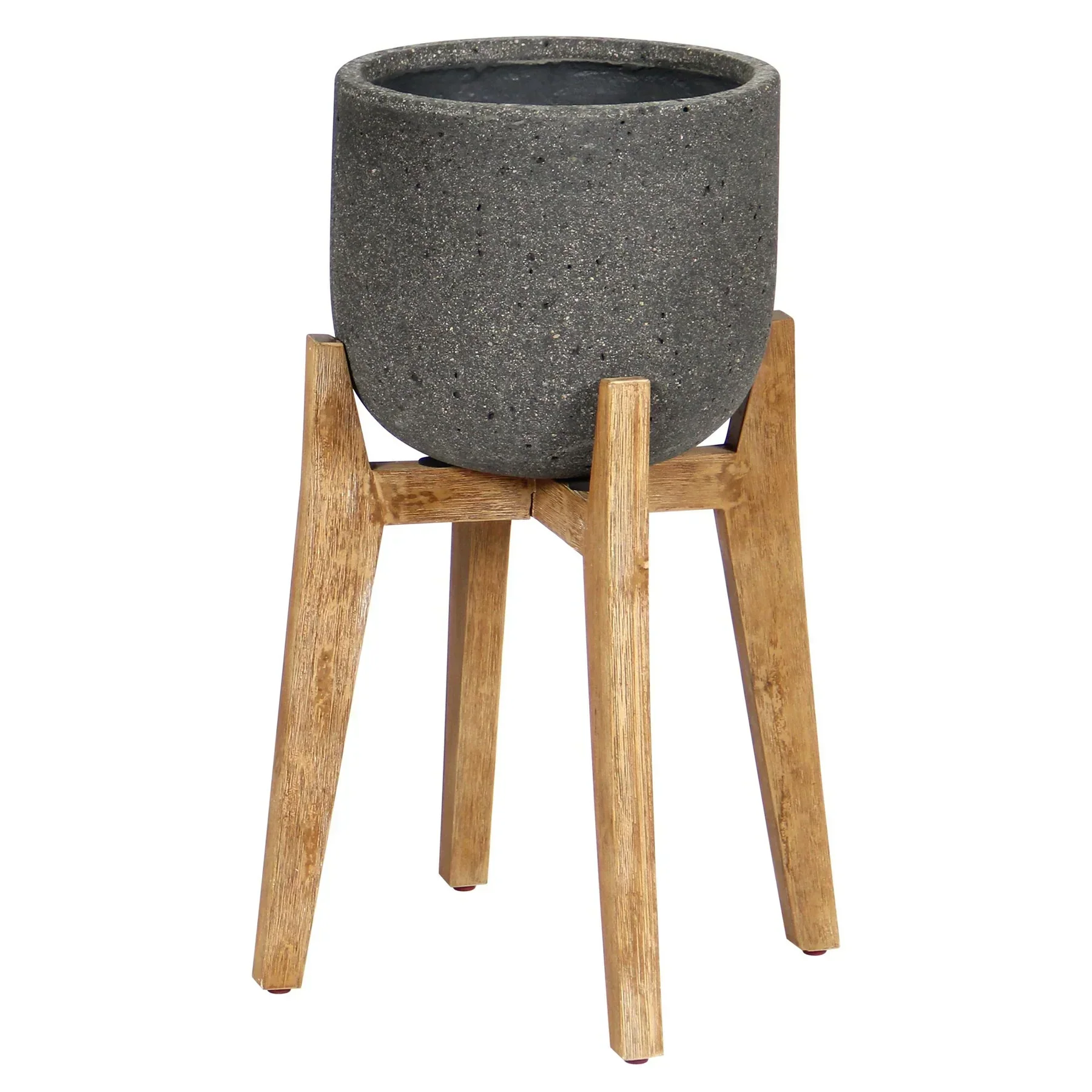 Soft Patio Small Round Standing Pot – Grey Stone Specialty