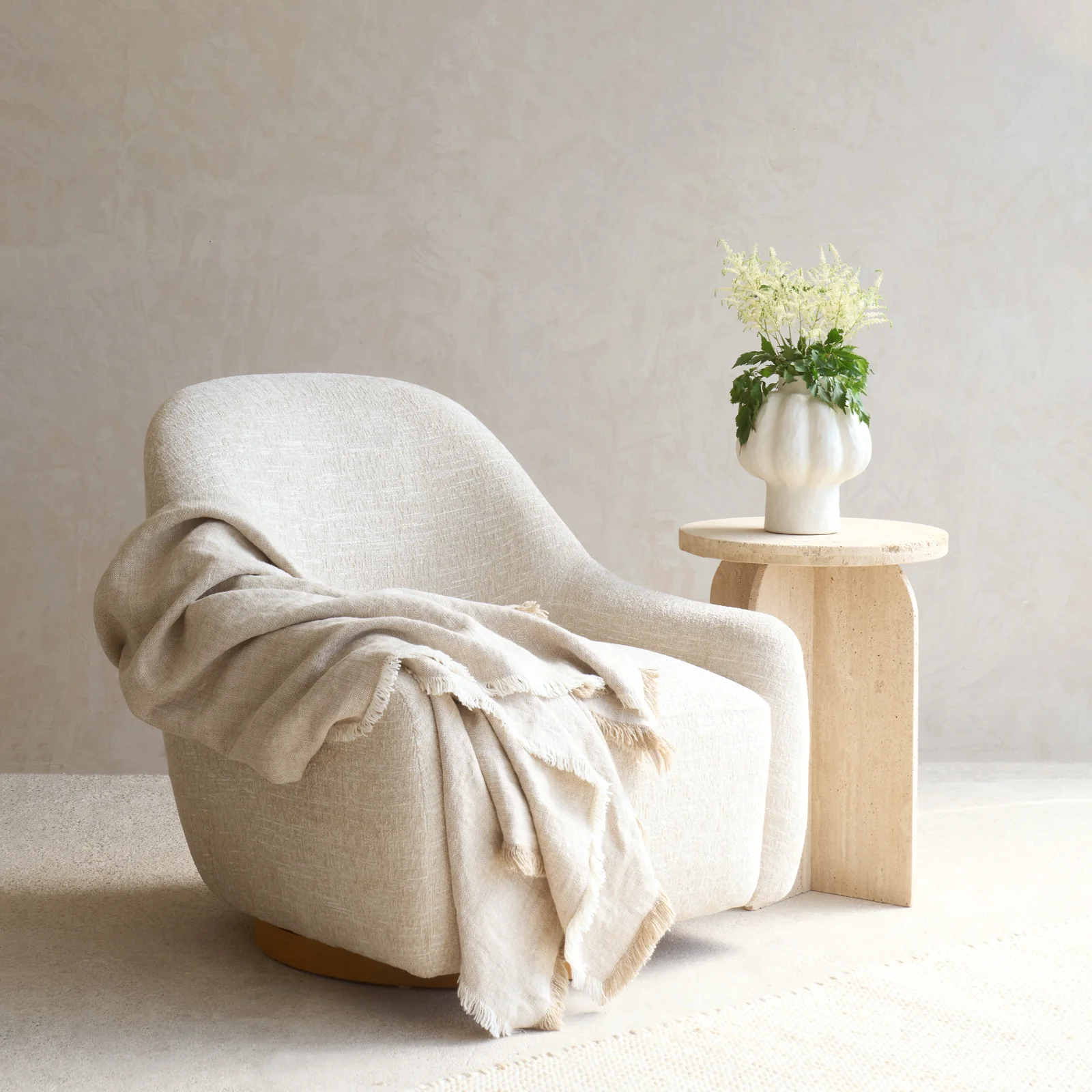 Crafted Belize Fabric Armchair Birch 77cm Long-Lasting