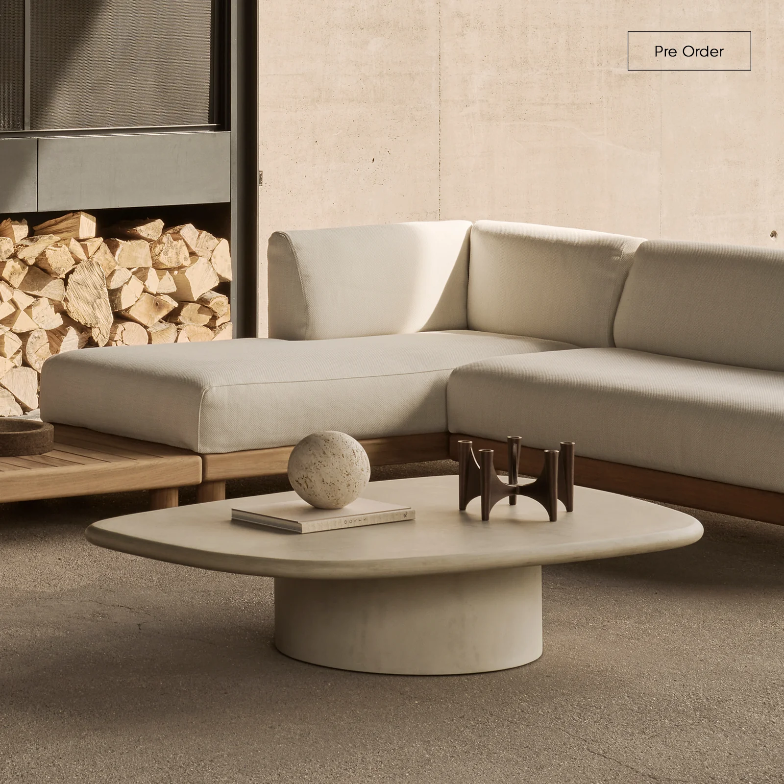 Comfortable Elements Outdoor Coffee Table Pebble 134cm Fashionable