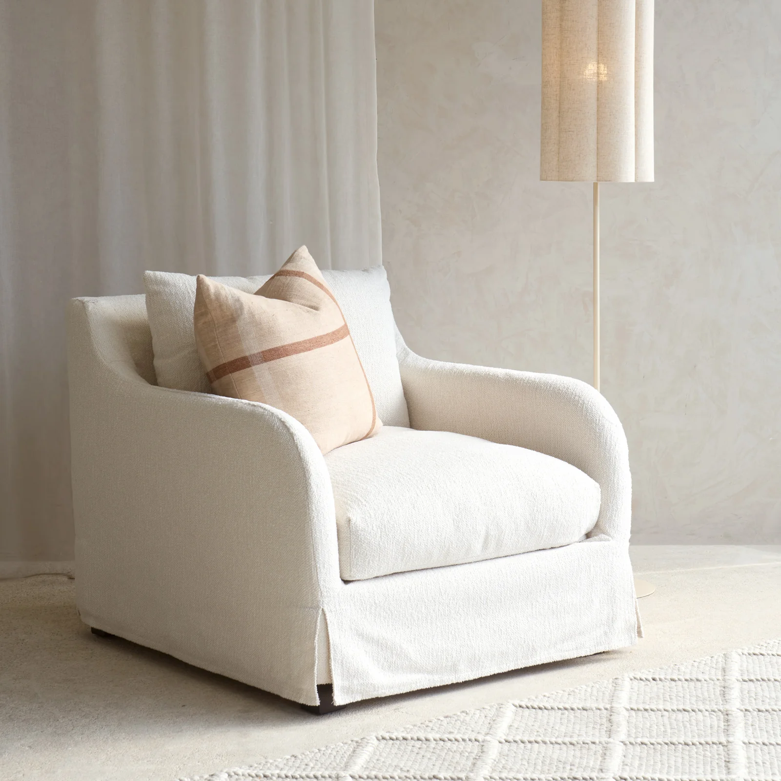 Fine Corte Fabric Armchair Alpaca Lightweight