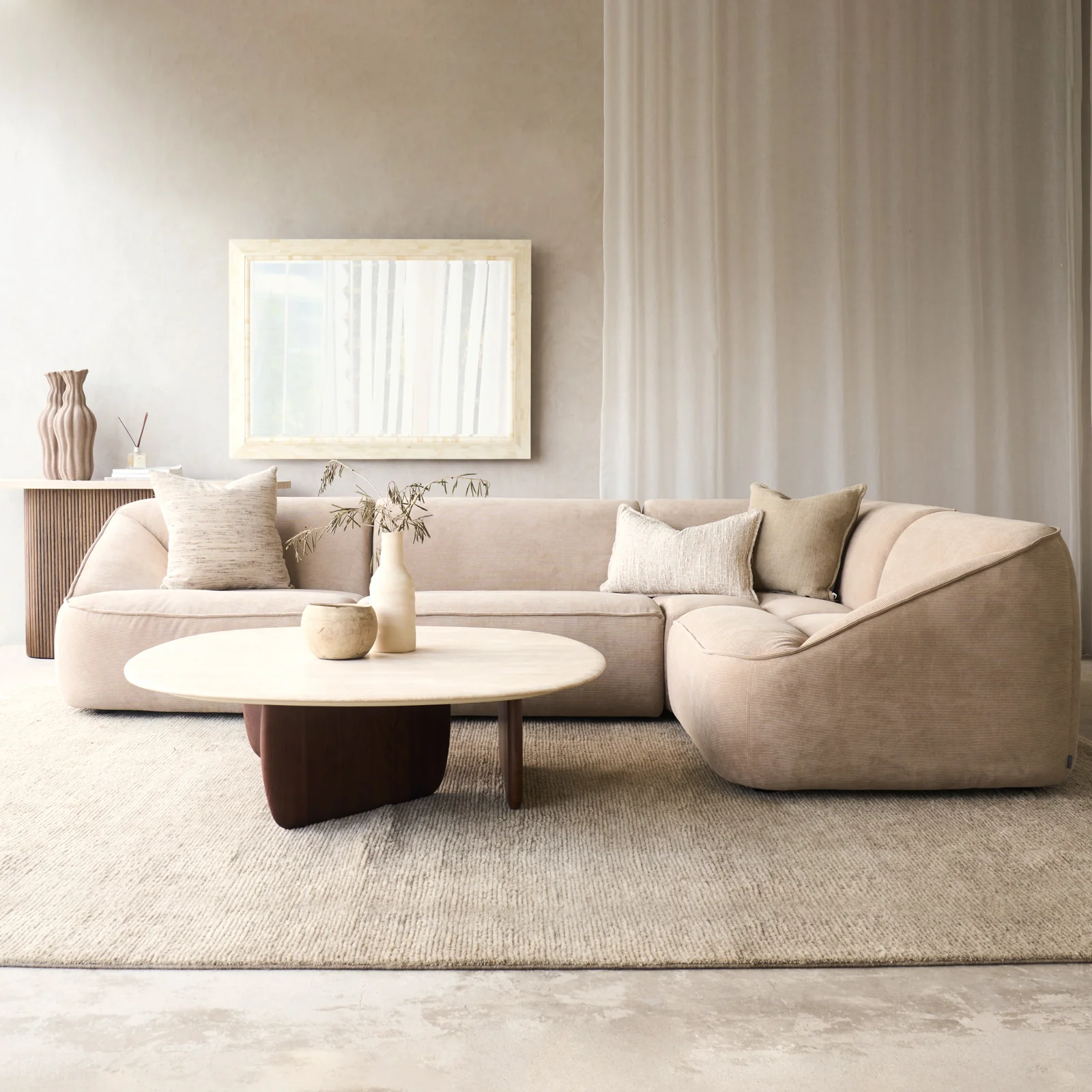 Proven Facette Modular Corner Fabric Sofa Ammonite 297cm High-Quality