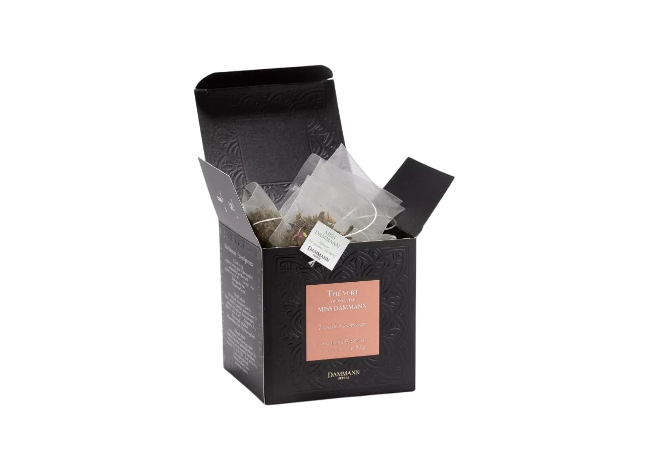 Genuine Dammann Freres Sachets Miss Dammann Tea Bags Premium Gourmet French Green Tea Blend Ginger Passion Fruit Lime Flavors 25 Count Single Pack Unique