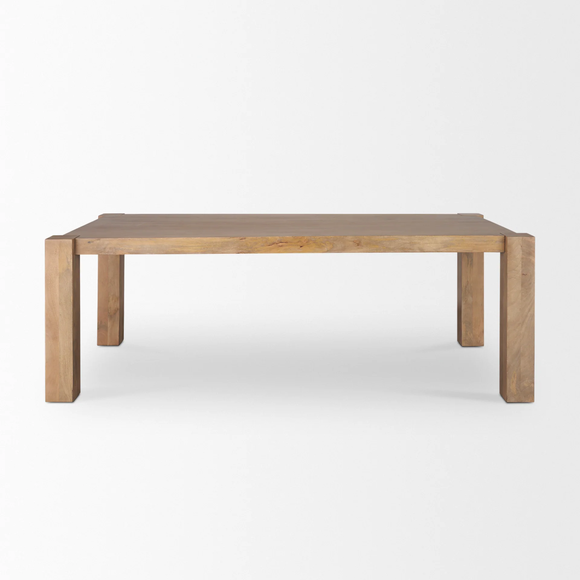 Advanced Beth Light Brown Wood Rectangular Dining Table Soft