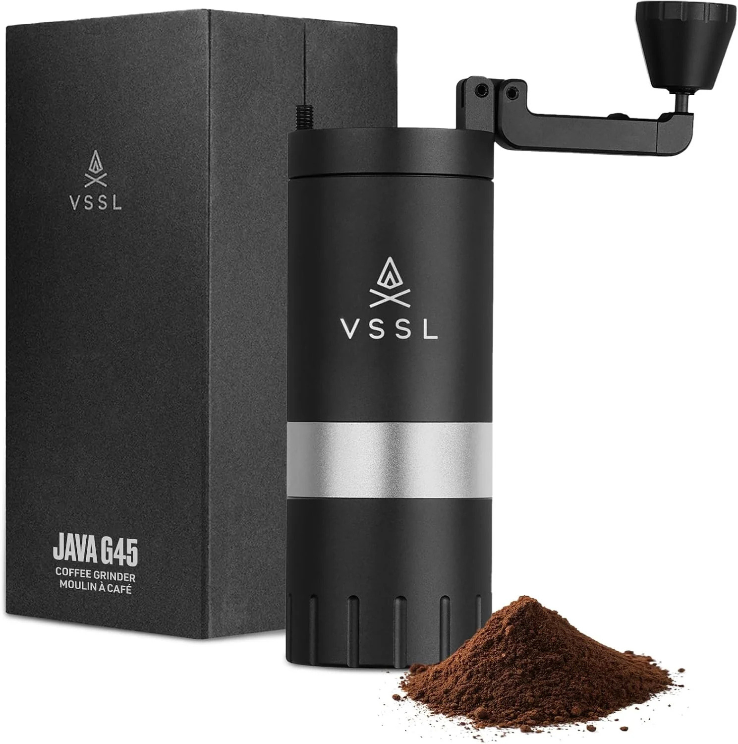 Specialty SL Java G45 Premium Manual Coffee Grinder Portable Coffee Grinder for Camping or Hiking Straight Handle French Press Drip Espresso with Stainless Steel Conical Burr Mill 20 gram capacity Fine