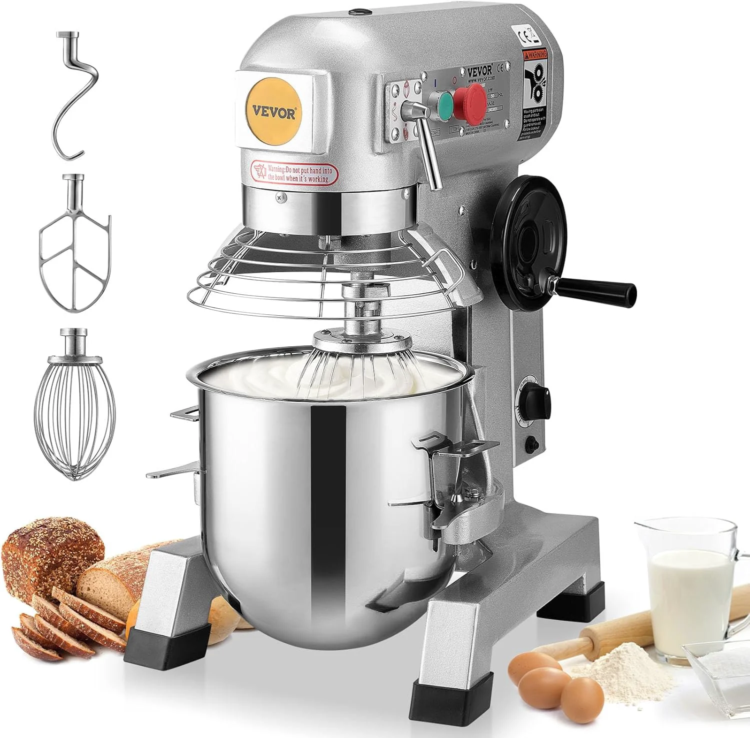 Relaxed Vevor Commercial Mixer 30Qt Commercial Food Mixer Stainless Steel Bowl 1100W Commercial Stand Mixer with 3 Speeds Adjustable User-Friendly