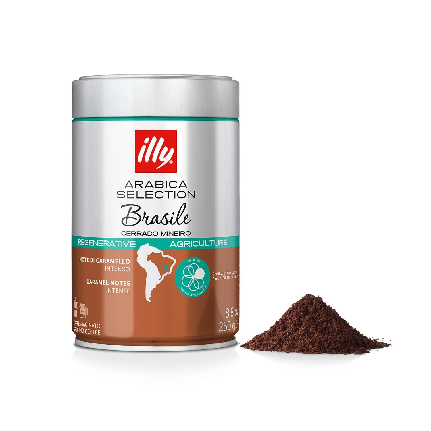 Clean illy Arabica Selections Brasile – Cerrado Mineiro Ground Coffee Regenerative Agriculture Coffee 8.8oz Eco-Friendly