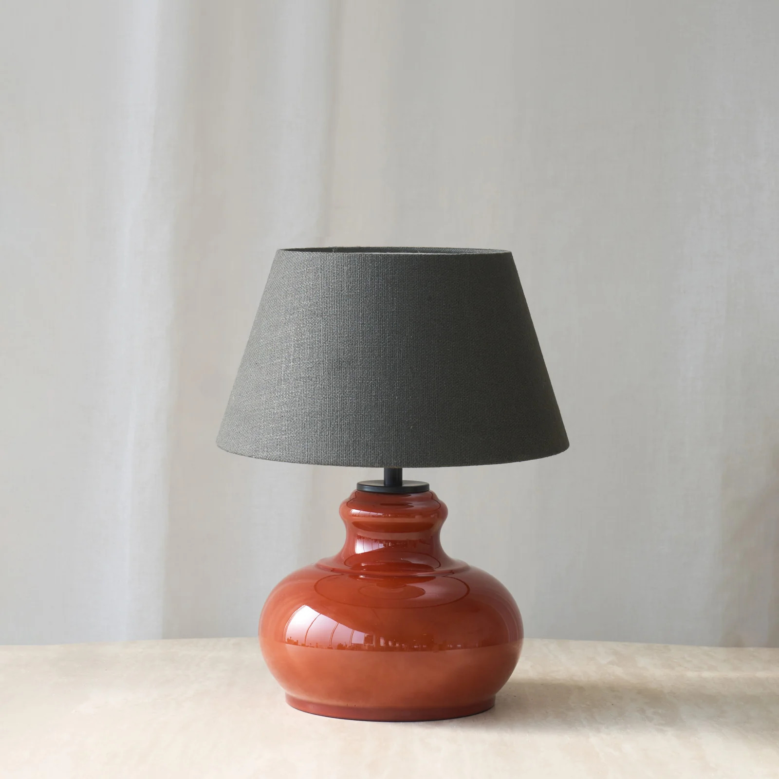 Dependable Verde Table Lamp Brown 25cm Recyclable