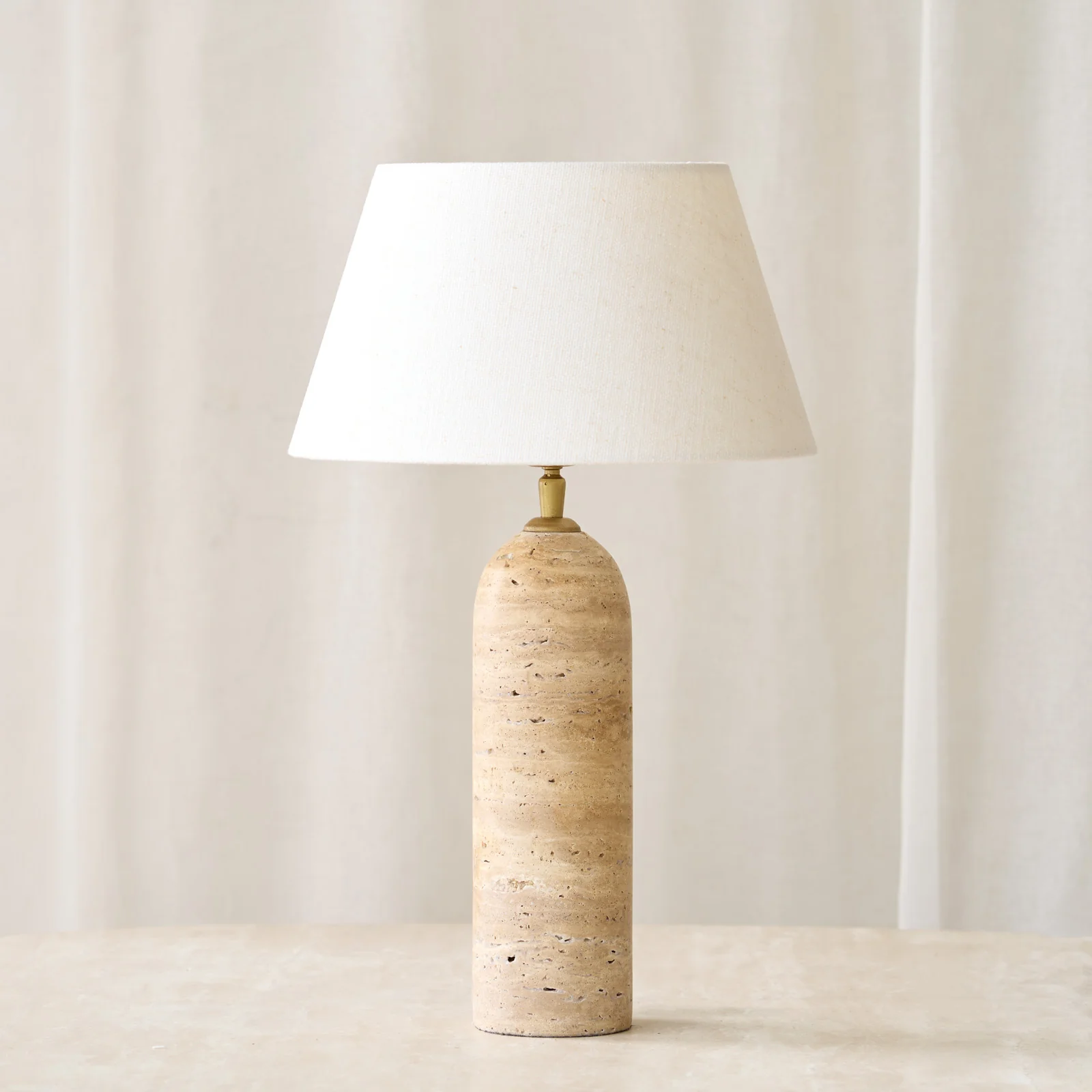 Flexible Malakai Table Lamp Travertine 35cm Breathable