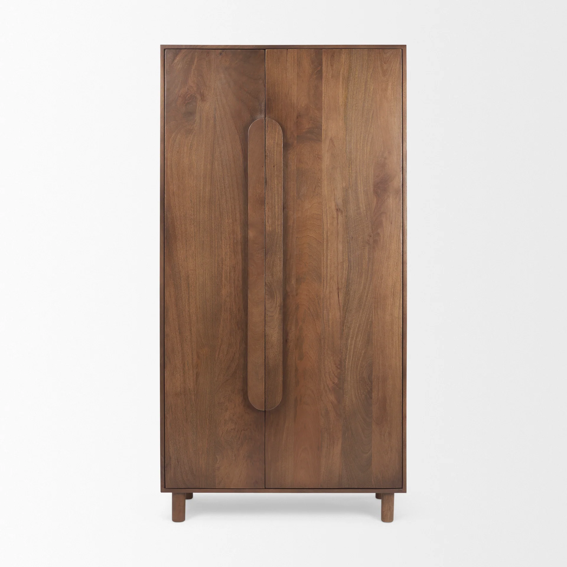 High-Grade Astrid Medium Brown Solid Wood Armoire Elegant