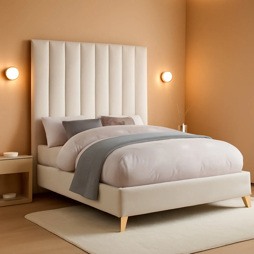 Casual Luxurious Upholstered Velvet King Bed With Tufting High-End