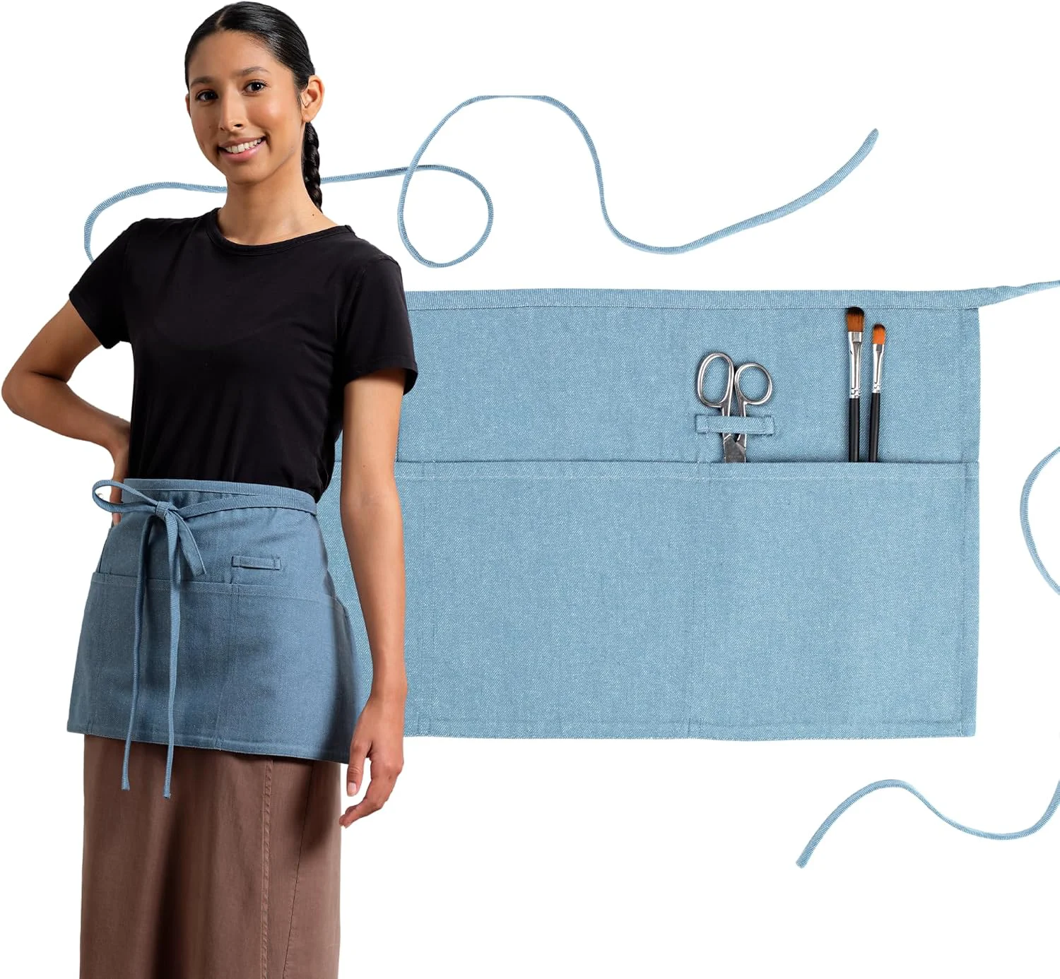 Innovative Chef Waist Aprons for Women with Pockets Adjustable Cooking Aprons Fine Crafted