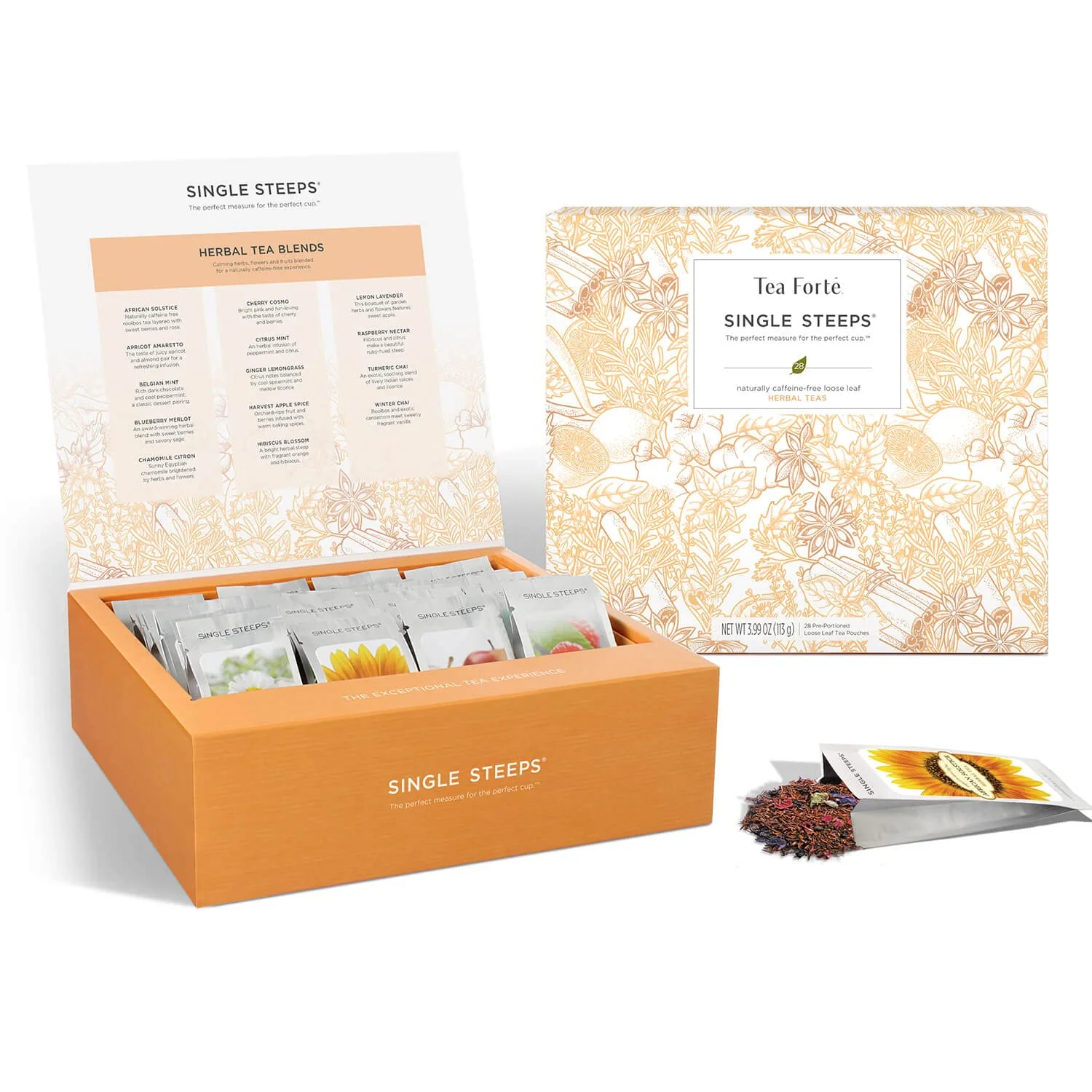 Environmentally Friendly Tea Forte Herbal Tea Assortment Single Steeps Loose Leaf Premium Tea Gift Set Sampler 28 Count Next-Generation