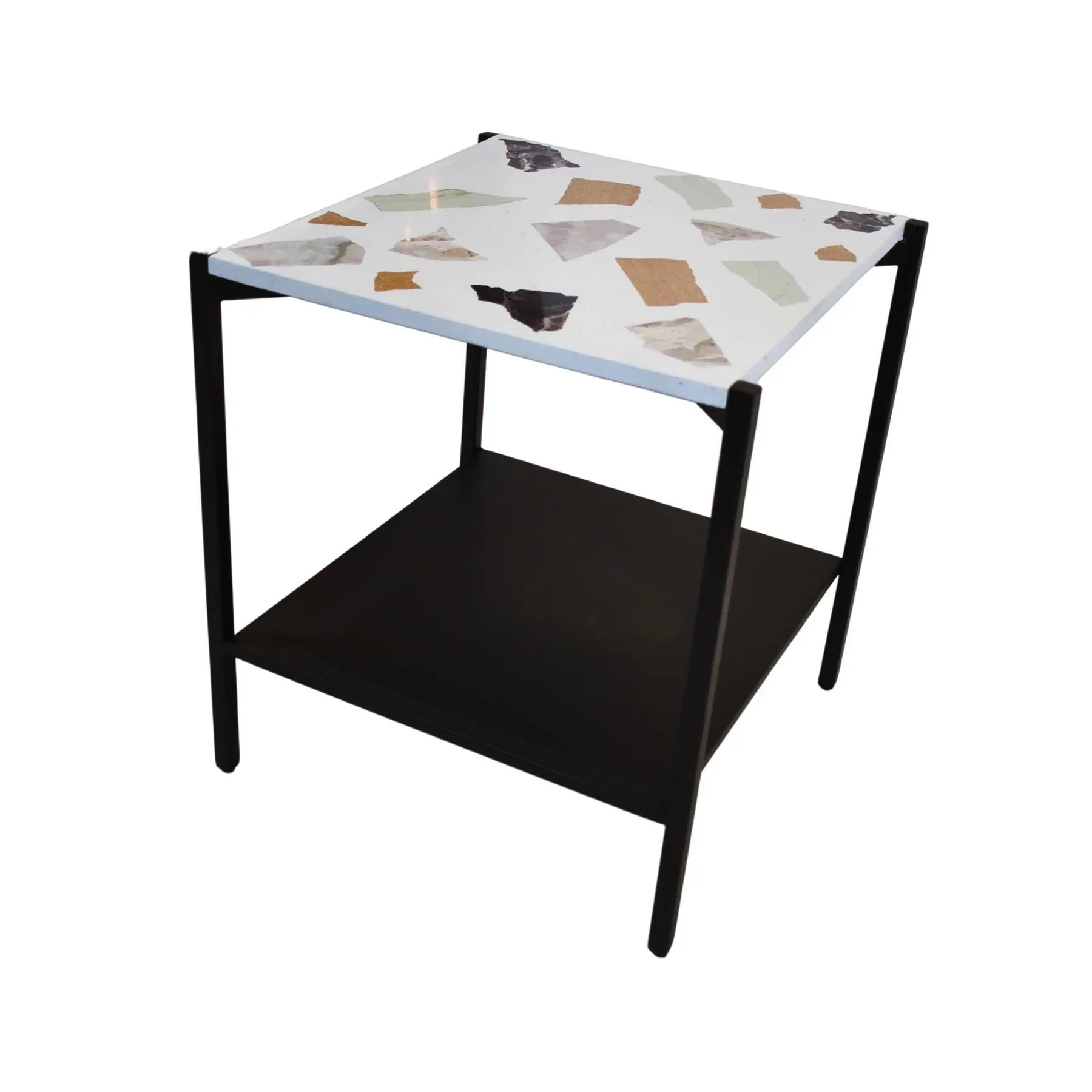Practical Terrazzo Side Table – White Mosaic Advanced