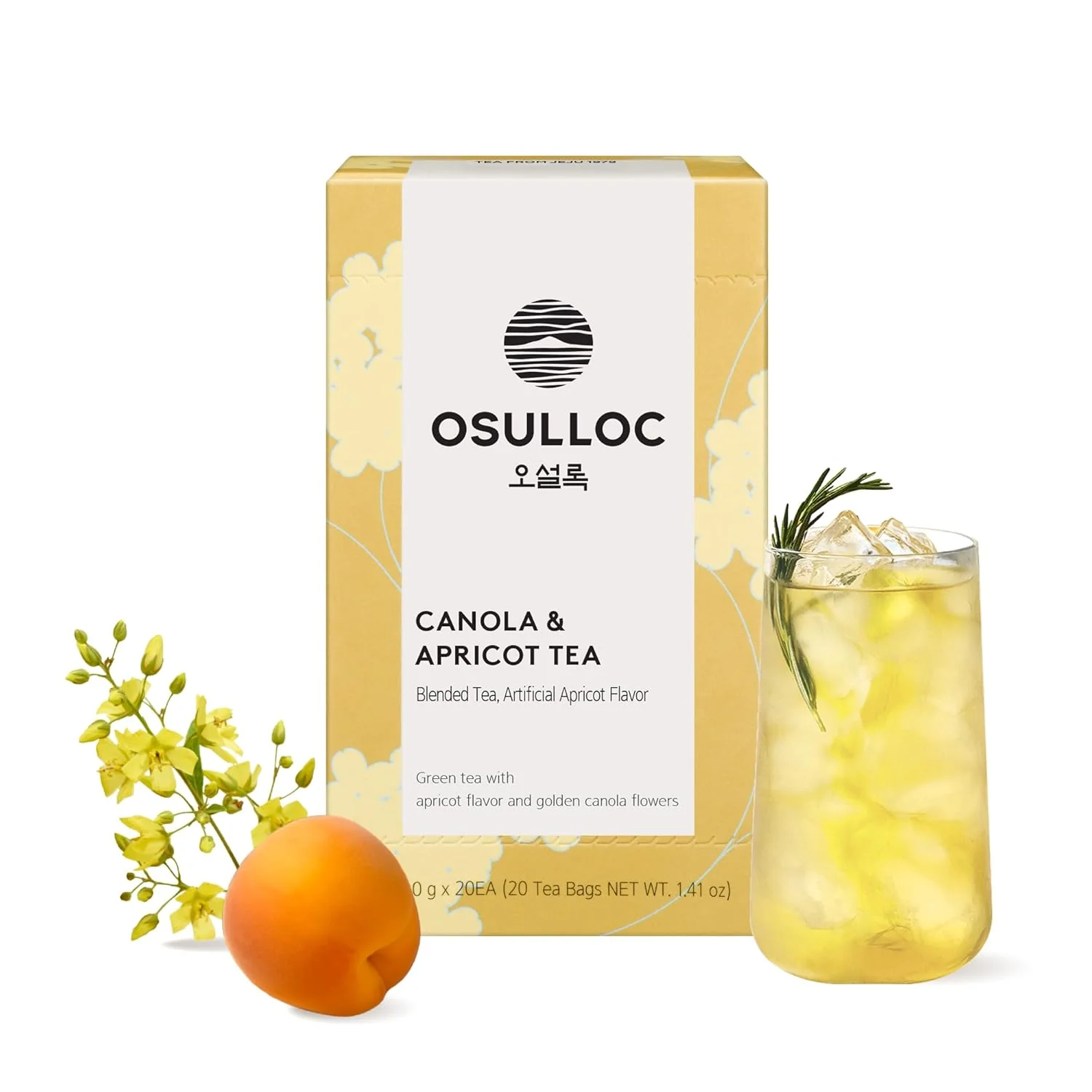 Contemporary Osulloc Canola Apricot Tea Aromatic Canola flower Apricot Premium Blended Tea from Jeju Tea Bag Series 20 count High-Quality